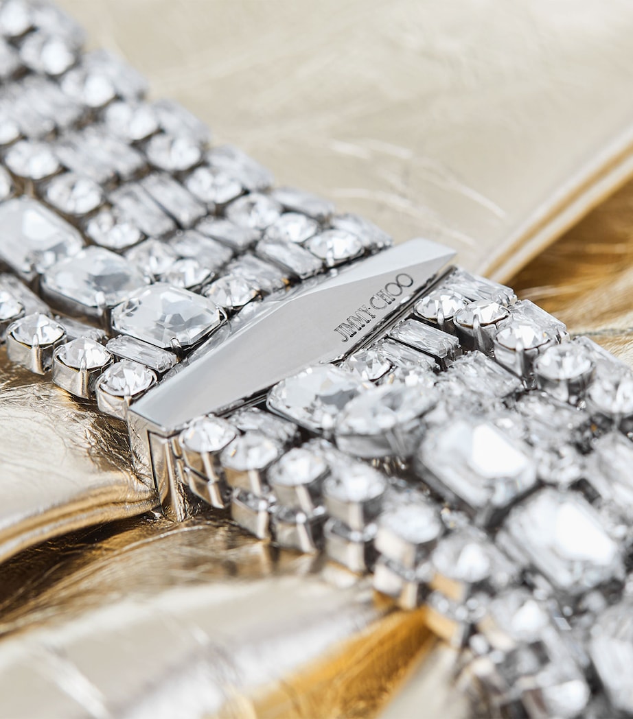 Leather-Crystal Zandra Clutch Bag LIGHT PLATINUM/SILVE Image 5