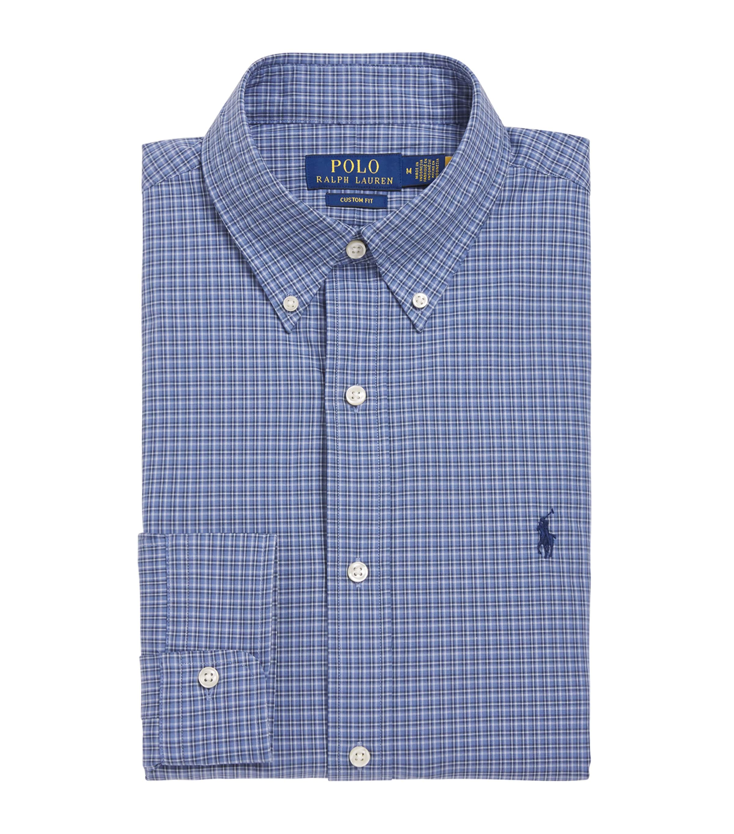 Ralph Lauren Cotton Poplin Check Shirt In Blue