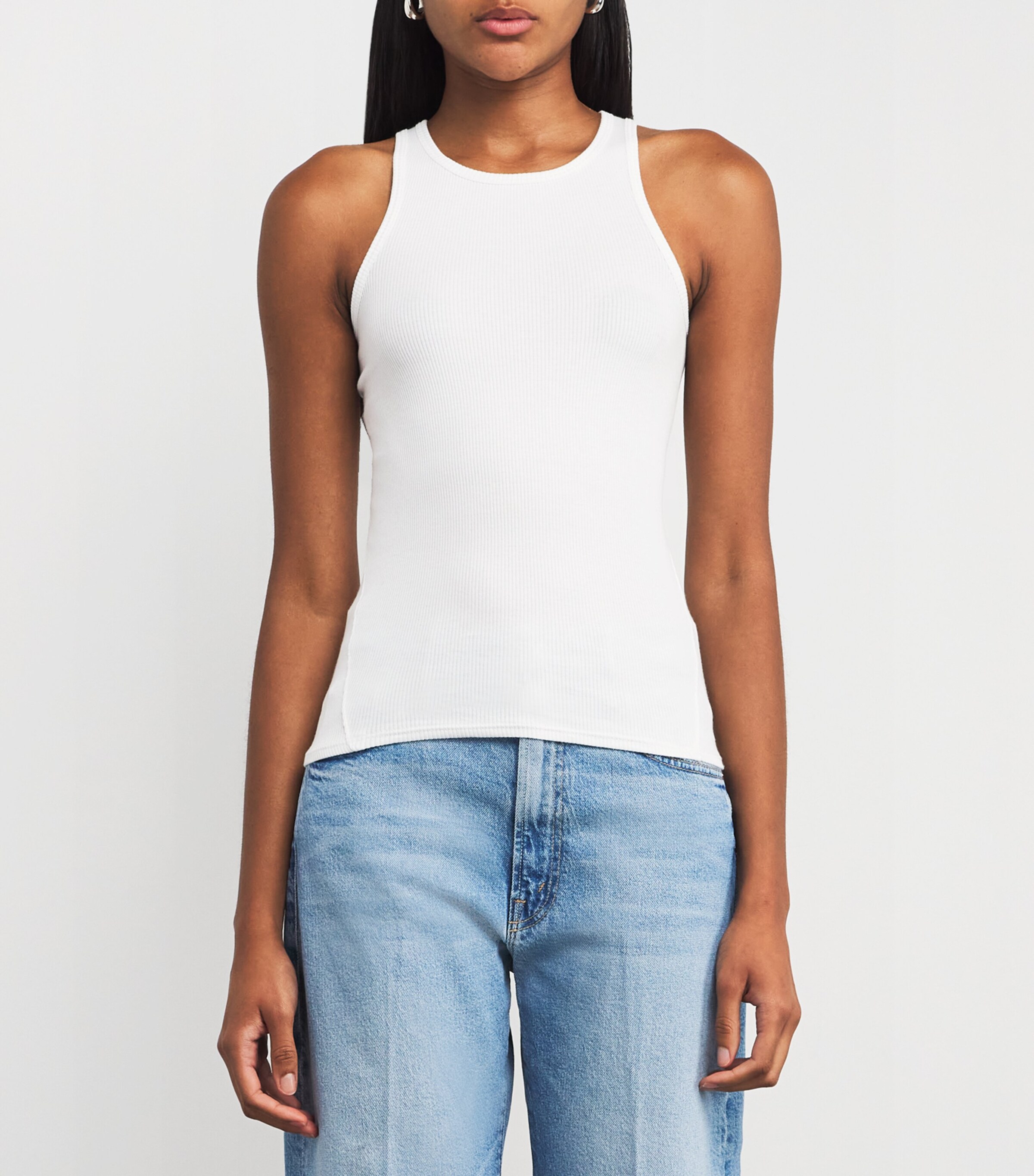Rag & Bone White The Essential Rib Tank Top | Harrods SG