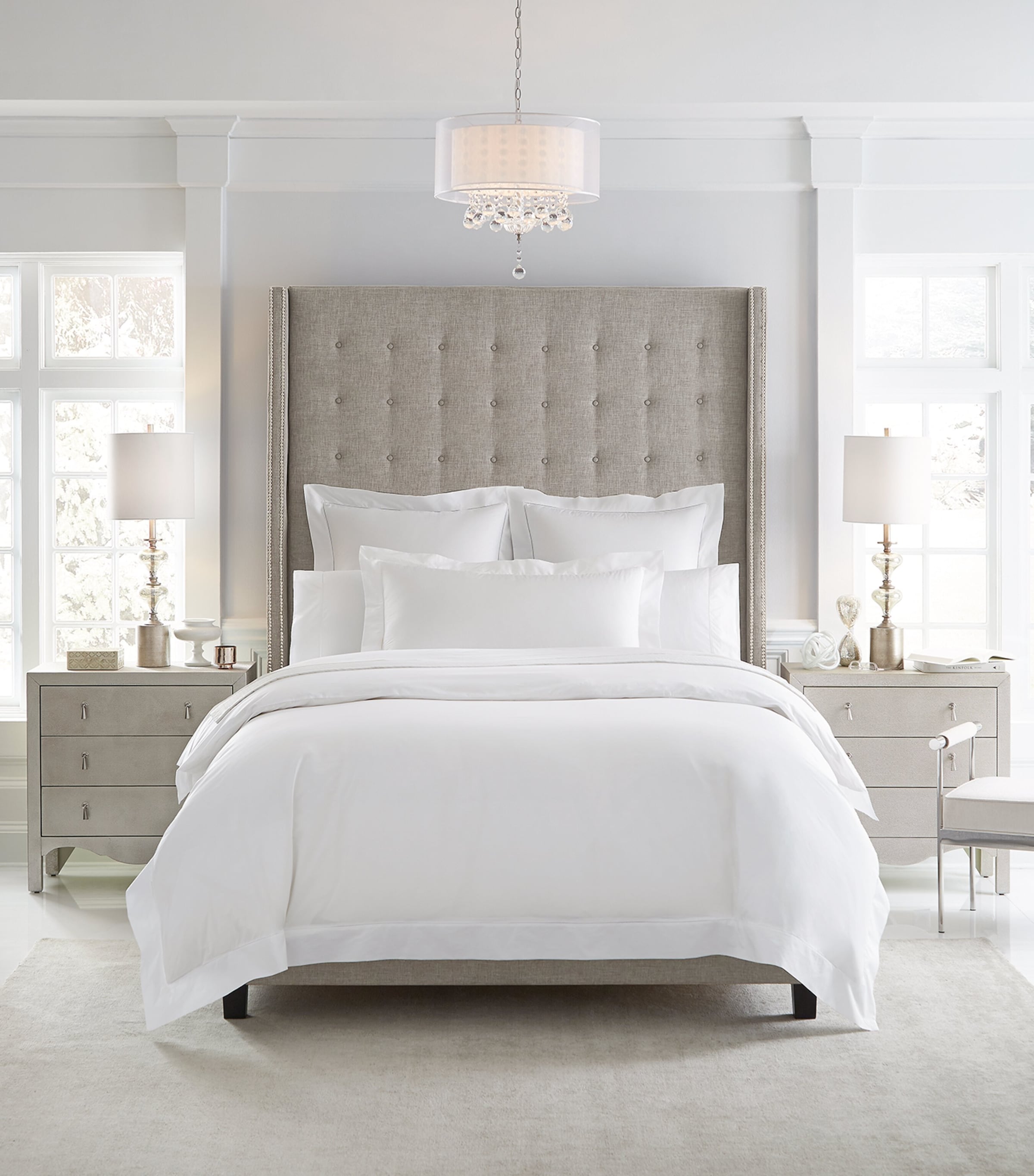 Sferra Giza 45 Super King Duvet Cover (260cm x 220cm) White Image 1