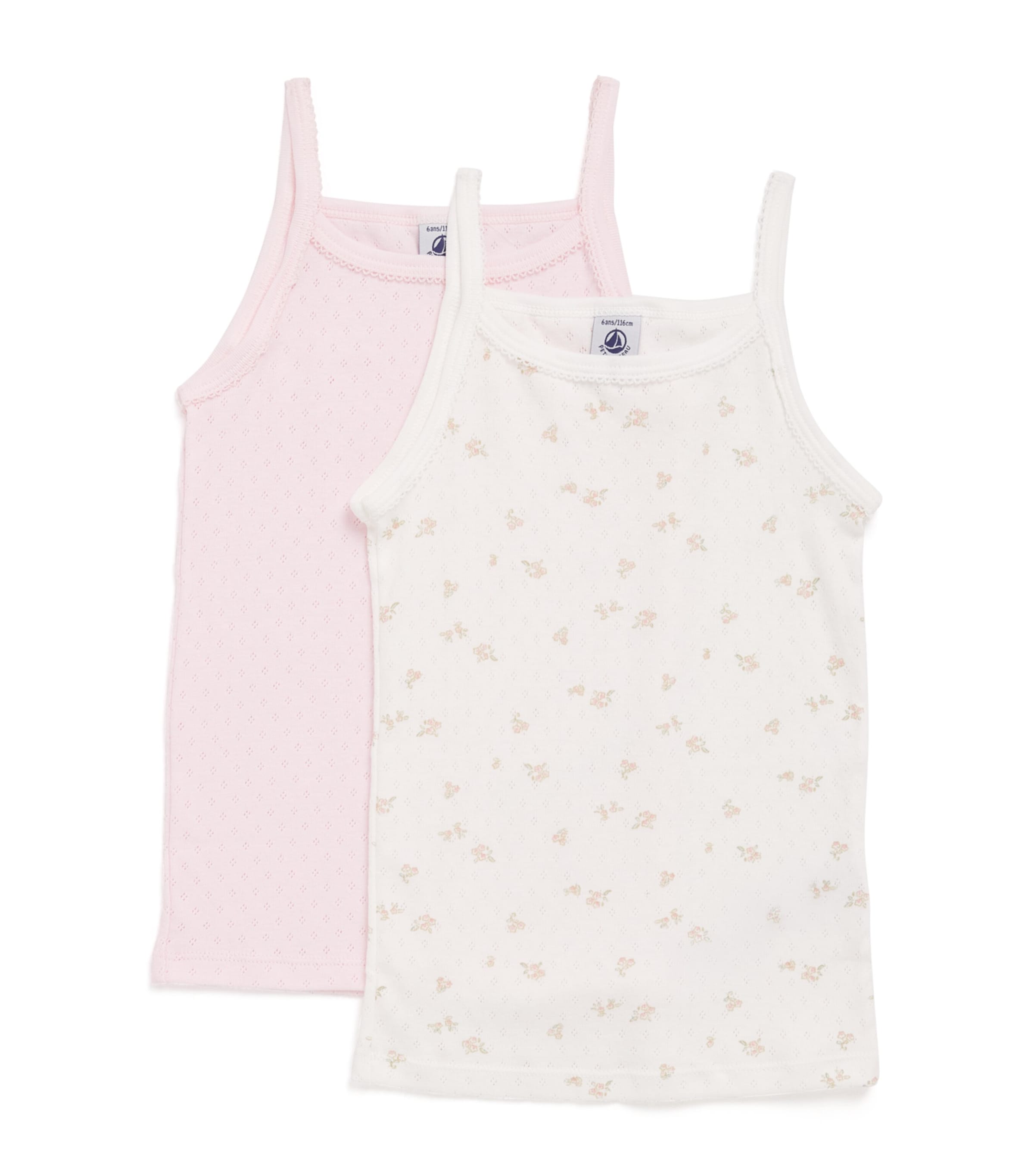 Petit Bateau Set of 2 Cotton Pointelle Cami Tops (4-12 Years) Image 1