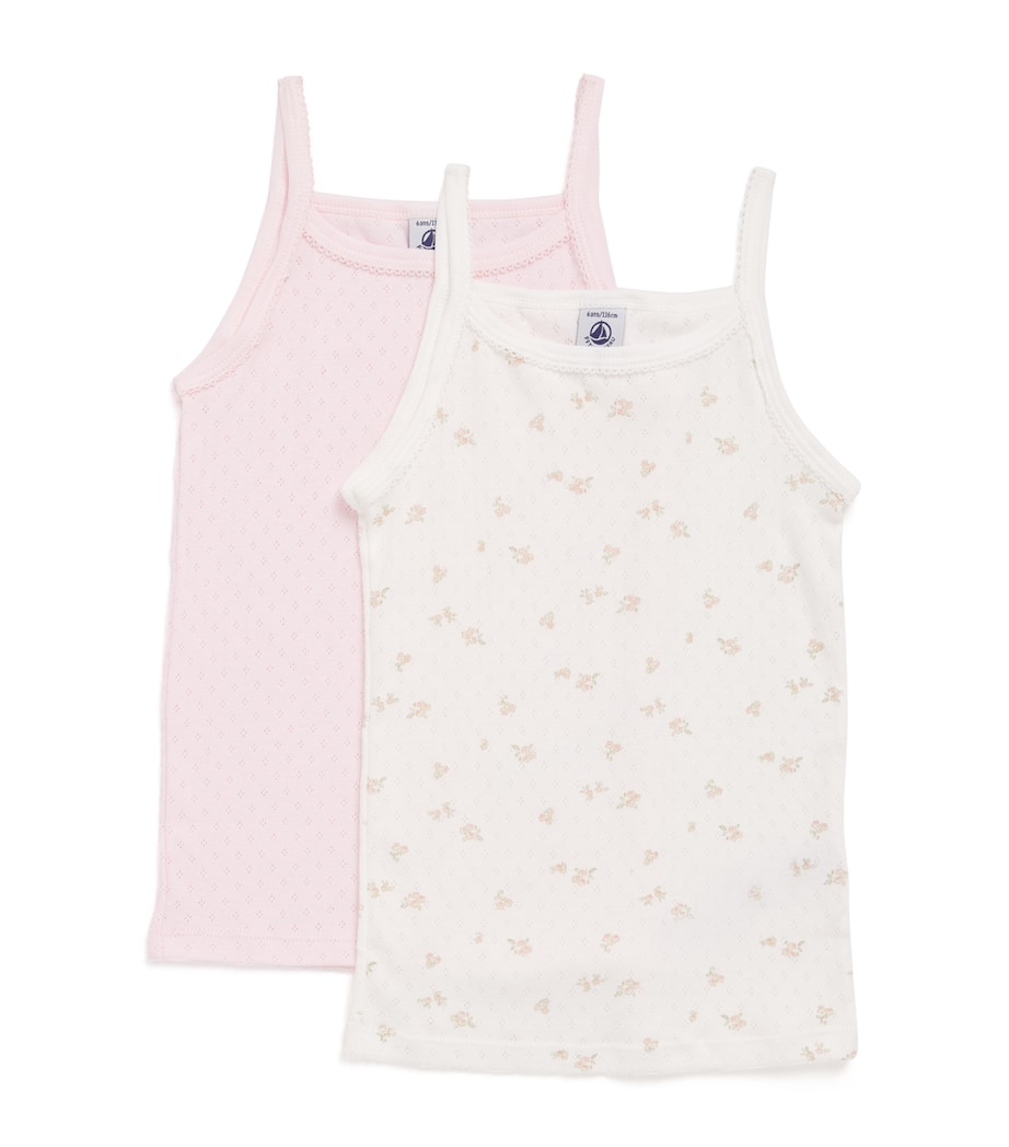 Petit Bateau Set of 2 Cotton Pointelle Cami Tops (4-12 Years) Image 1
