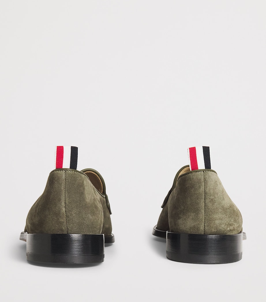 Leather Varsity Penny Loafers DK GREEN Image 4