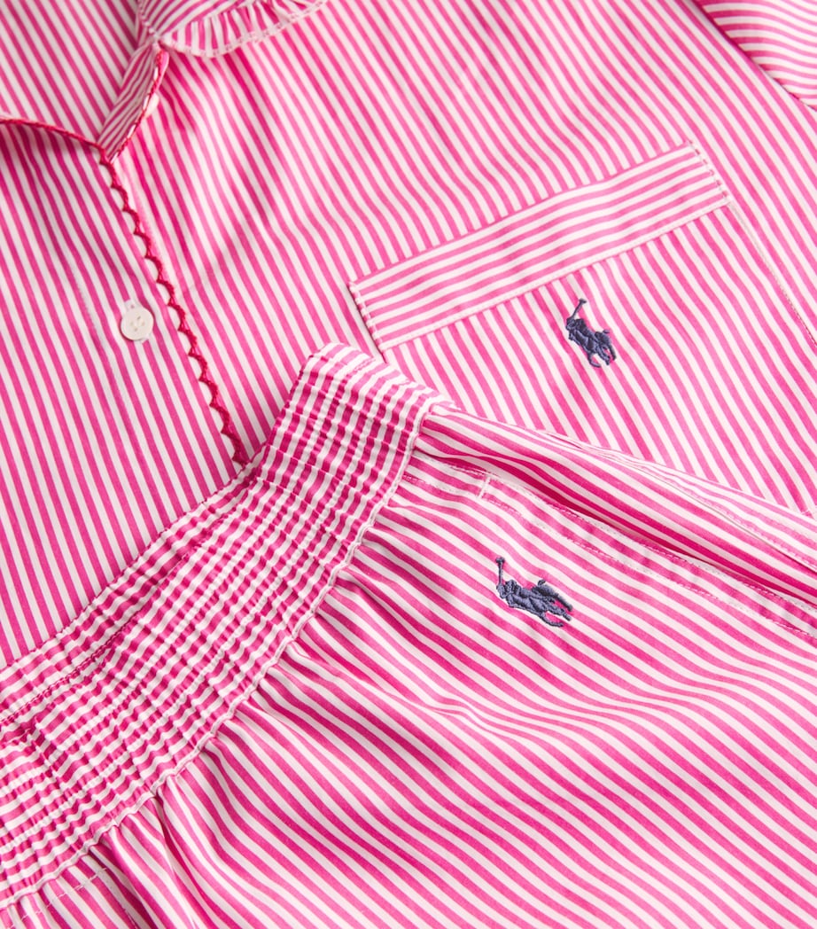 Polo Ralph Lauren Womens Cotton Stripe Short Pyjama Set College Pink/wh Image 5