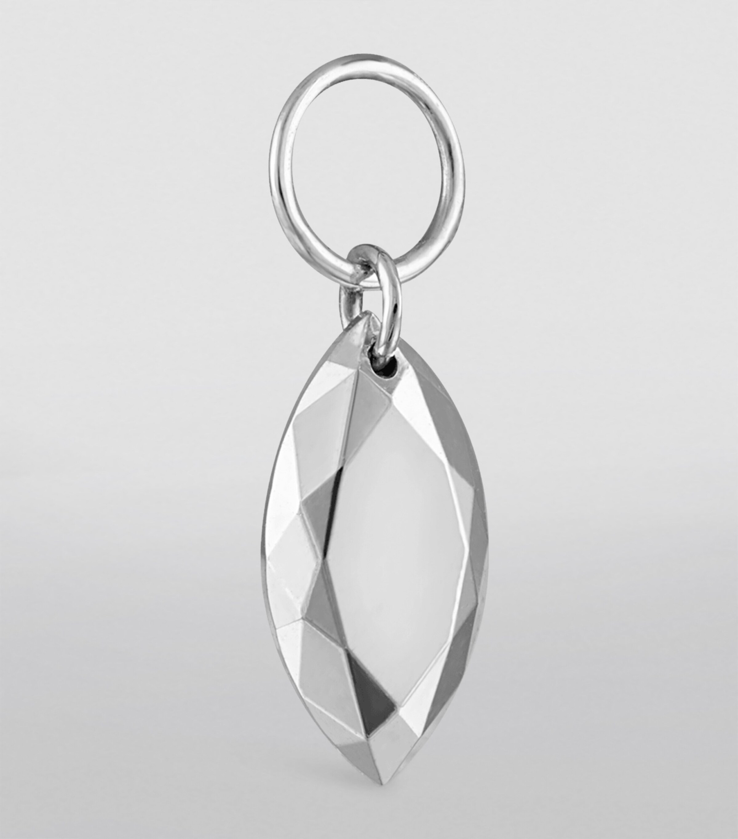 Faceted Gold Marquise Charm (7.5mm) WHITE GOLD Image 3