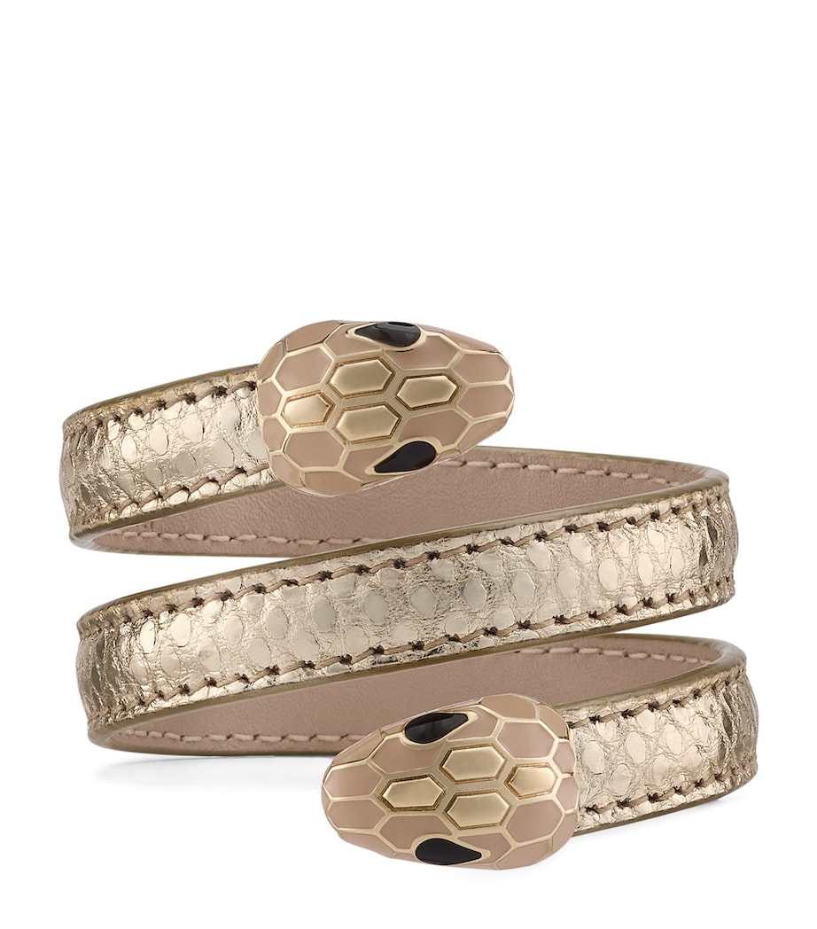 Bvlgari Snakeskin Leather Serpenti Forever Cleopatra Bangle Gold Image 1