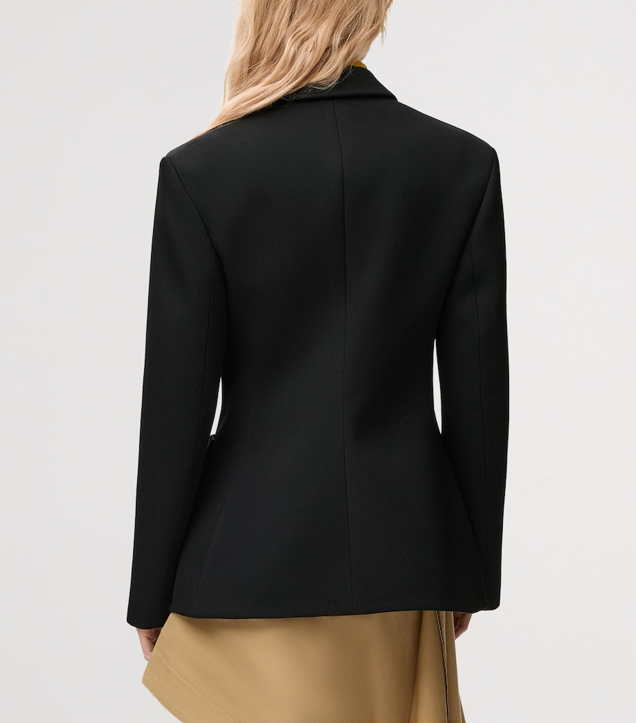 Wool-Blend Blazer BLACK Image 4