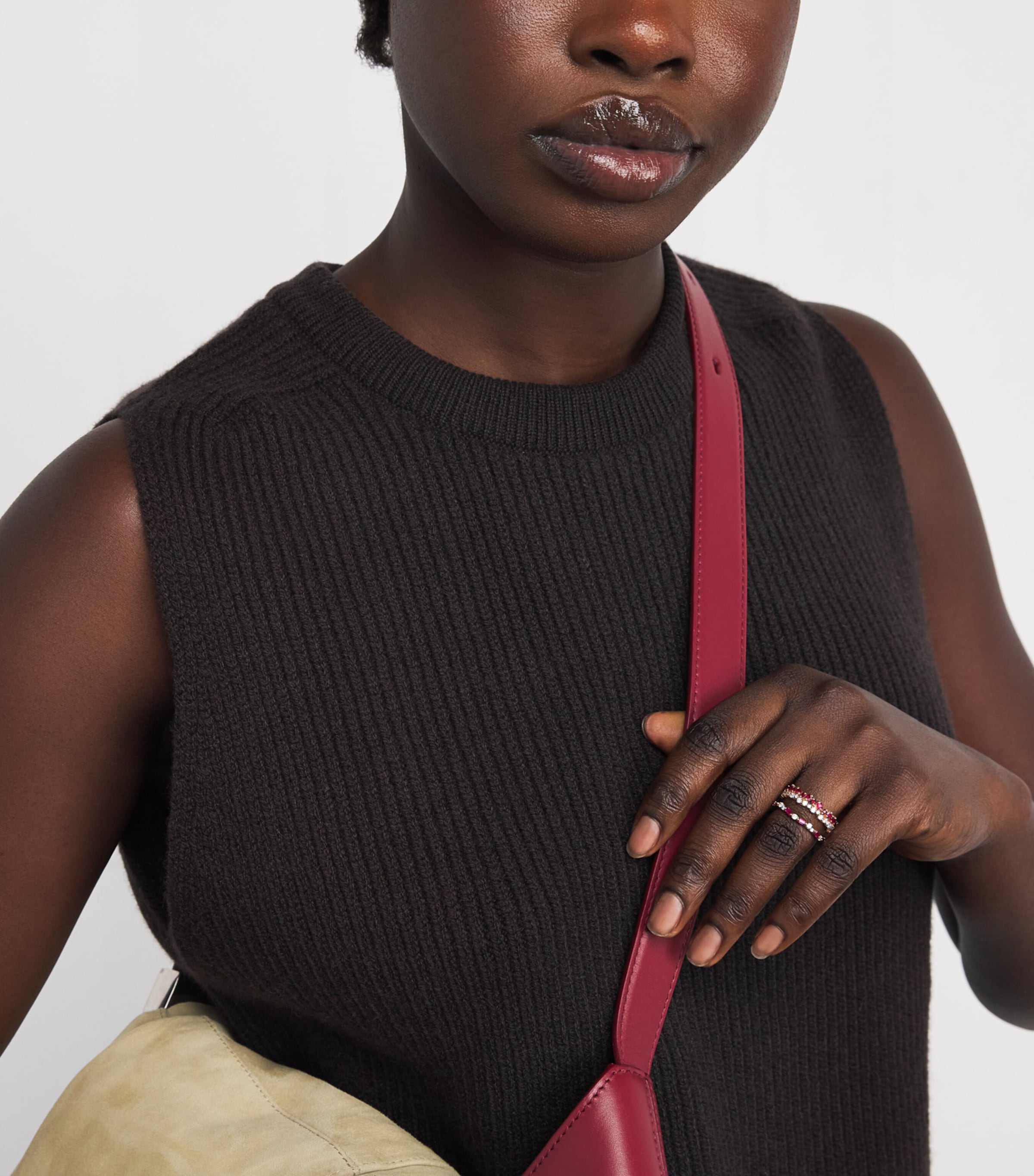 Rose Gold, Diamond and Ruby Thin Mix Eternity Ring 18K RG/R Image 5