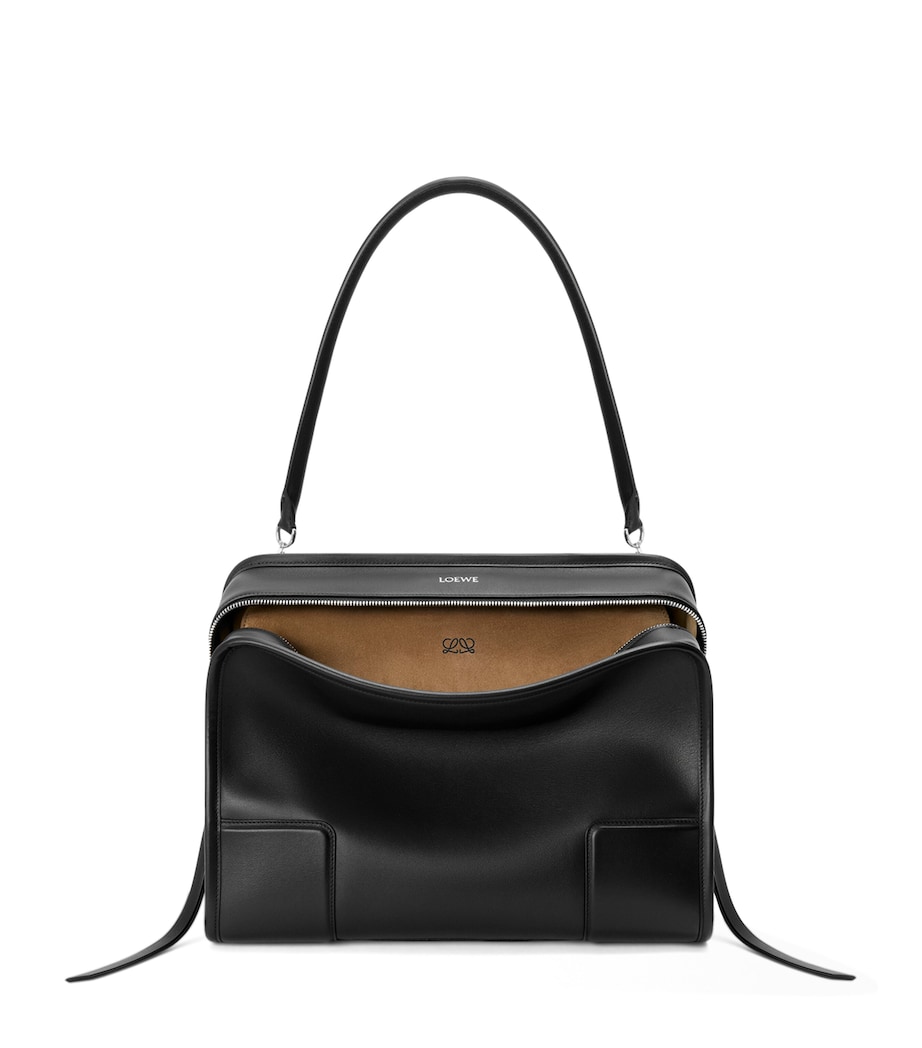 LOEWE Womens Large Leather Amazona 180 Top-Handle Bag Black Image 1