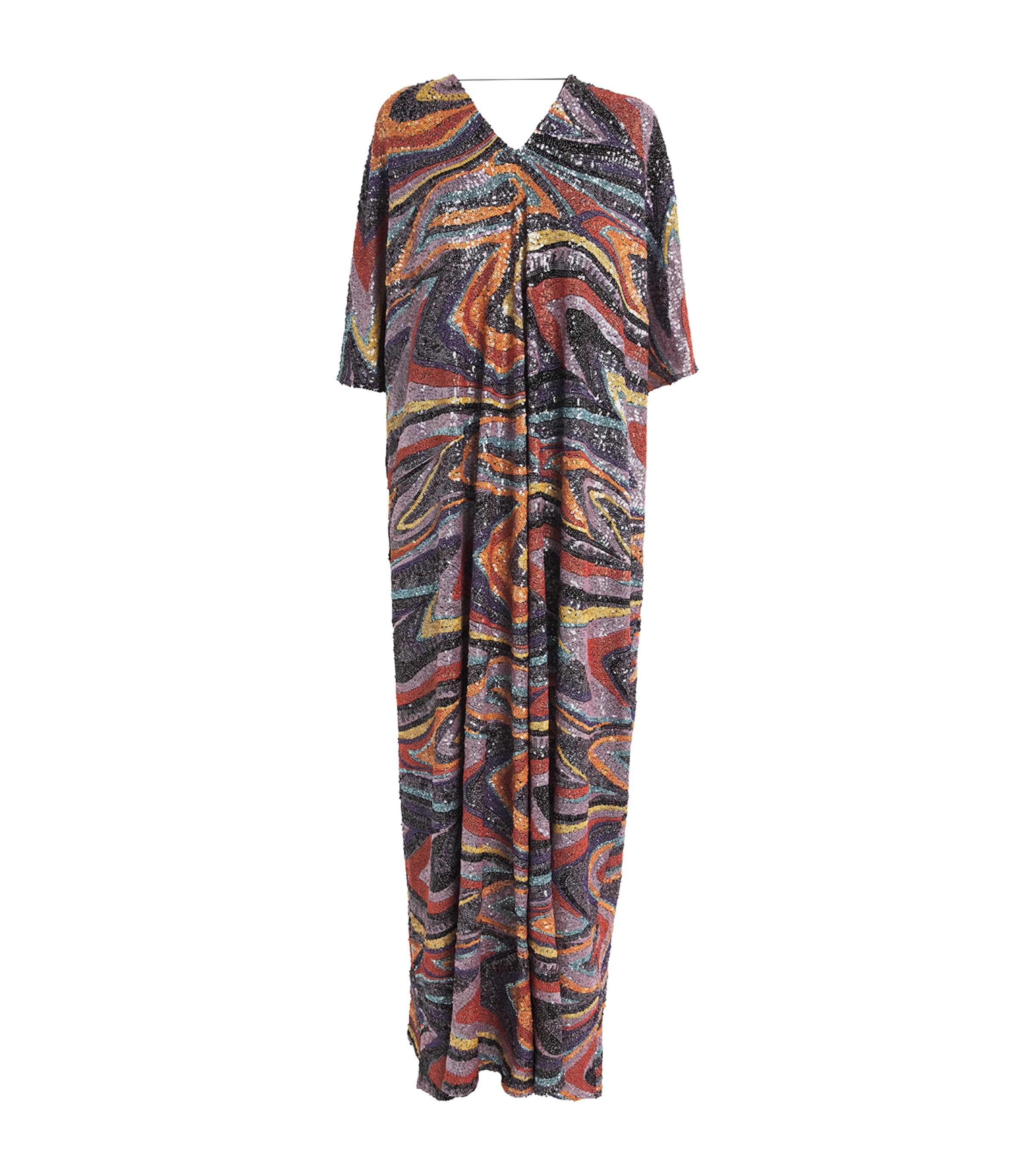 Taller Marmo Womens Sequin Gala Kaftan Maxi Dress Image 1
