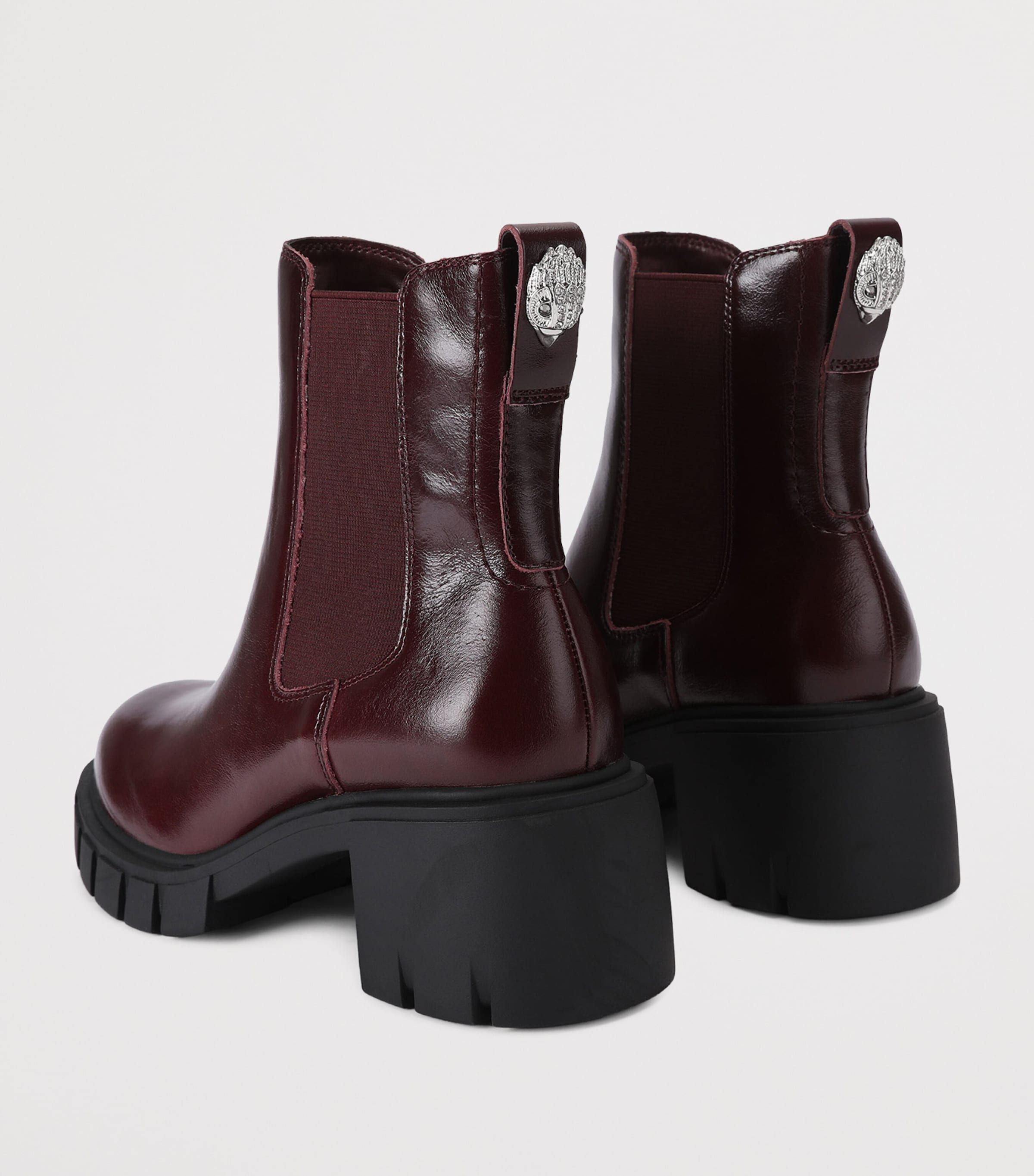 Kurt Geiger London Leather Clarence Ankle Boots 60 Red/dark Image 3