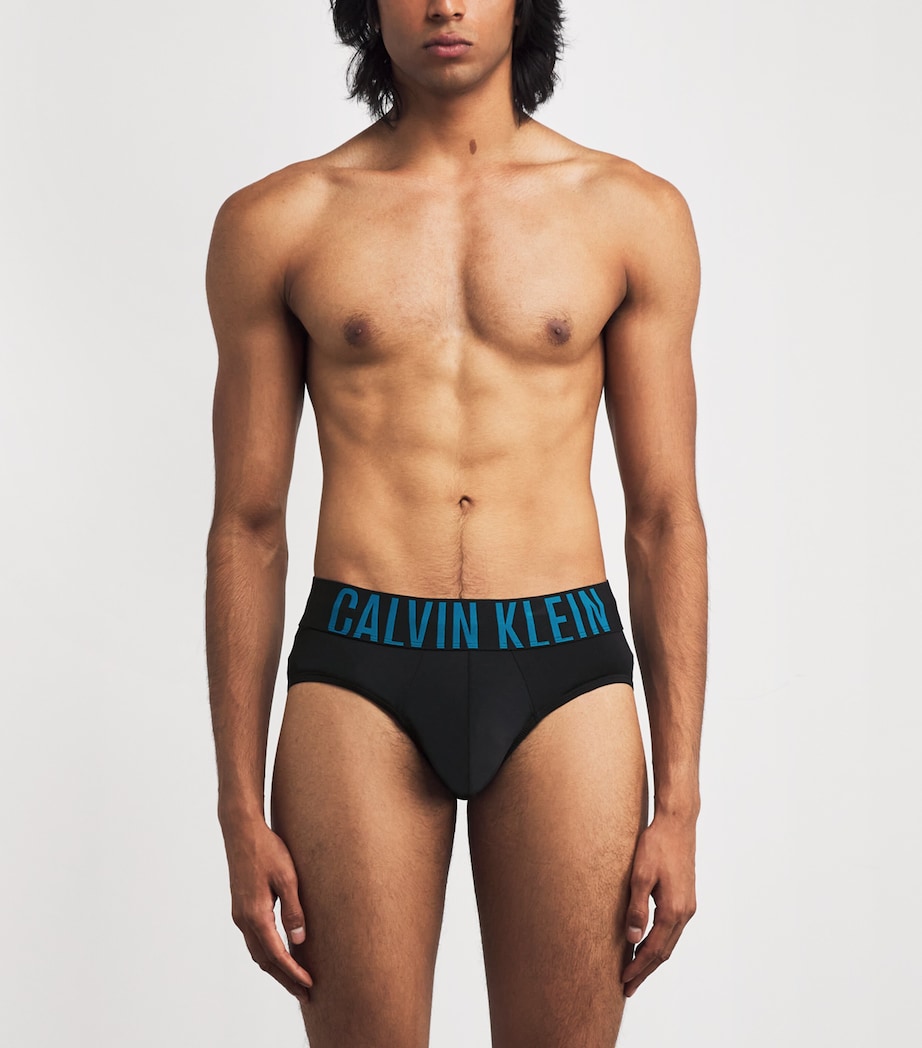 Intense Power Microfibre Stretch Hip Briefs (Pack of 3) ZDJBLACK W/ WHITE Image 2