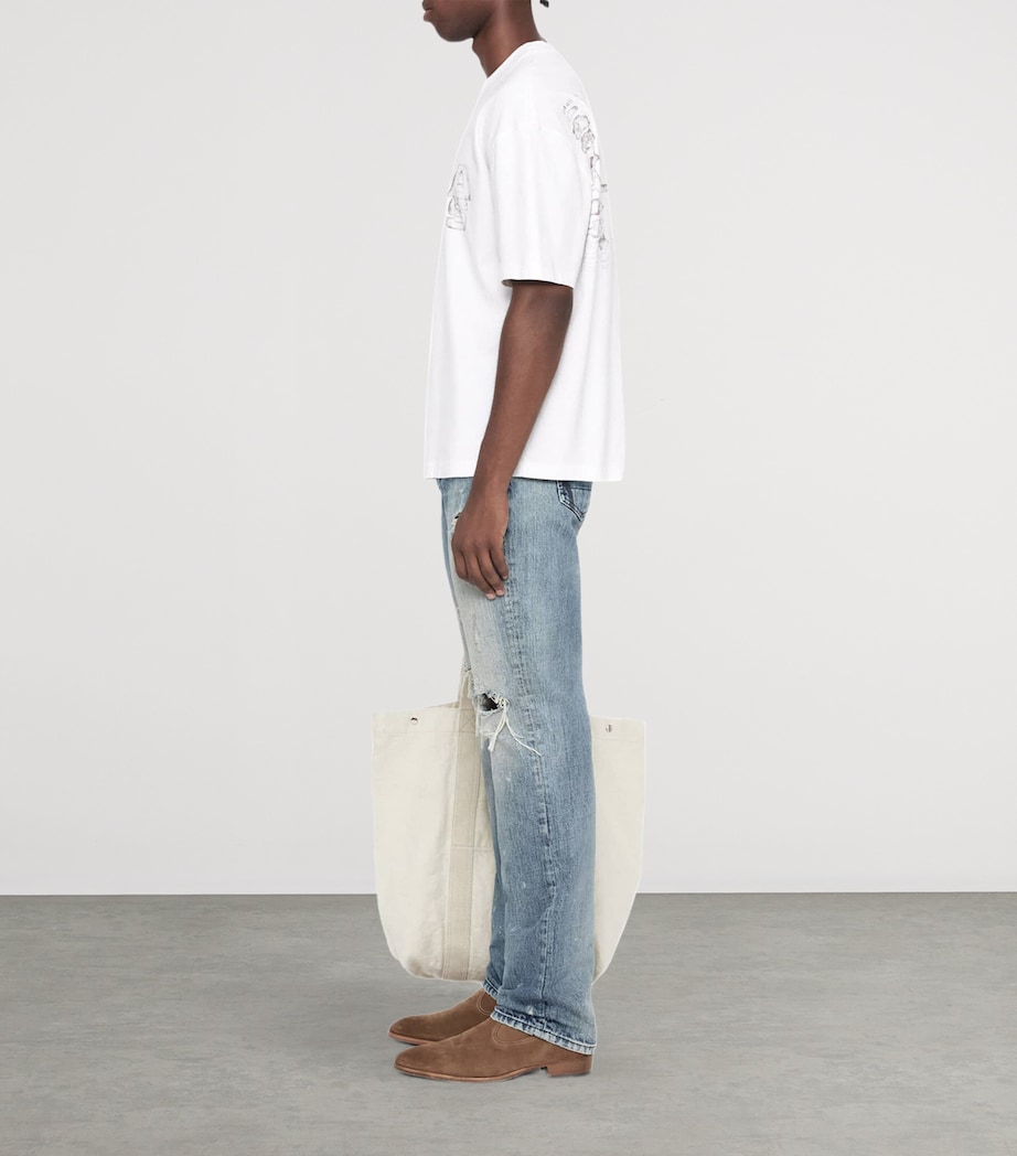 AllSaints Mens Organic Cotton Roller T-Shirt Optic White Image 8