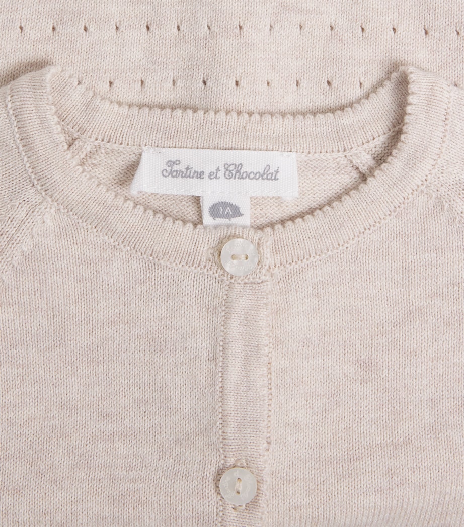 Cotton Cardigan (1 Month - 24 Months) 62BEIGE CHINÉ Image 3