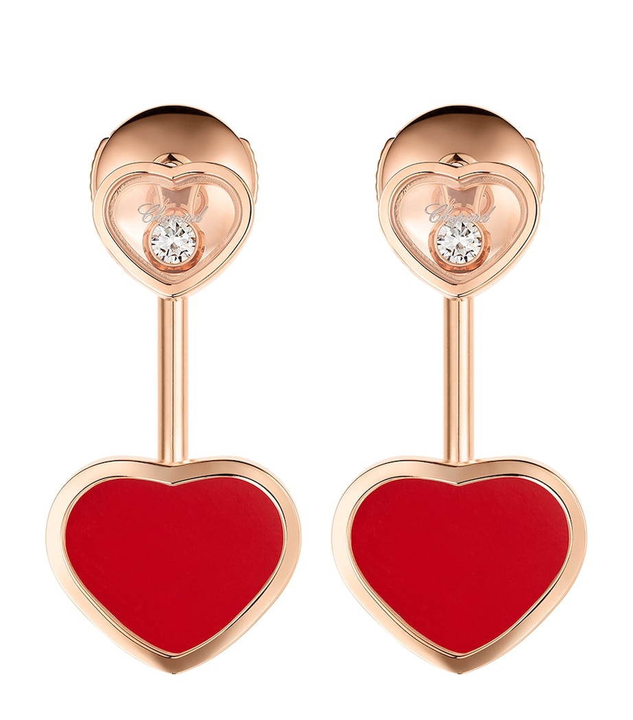Rose Gold and Diamond Happy Hearts Earrings 18K ROSE GOLD Image 1