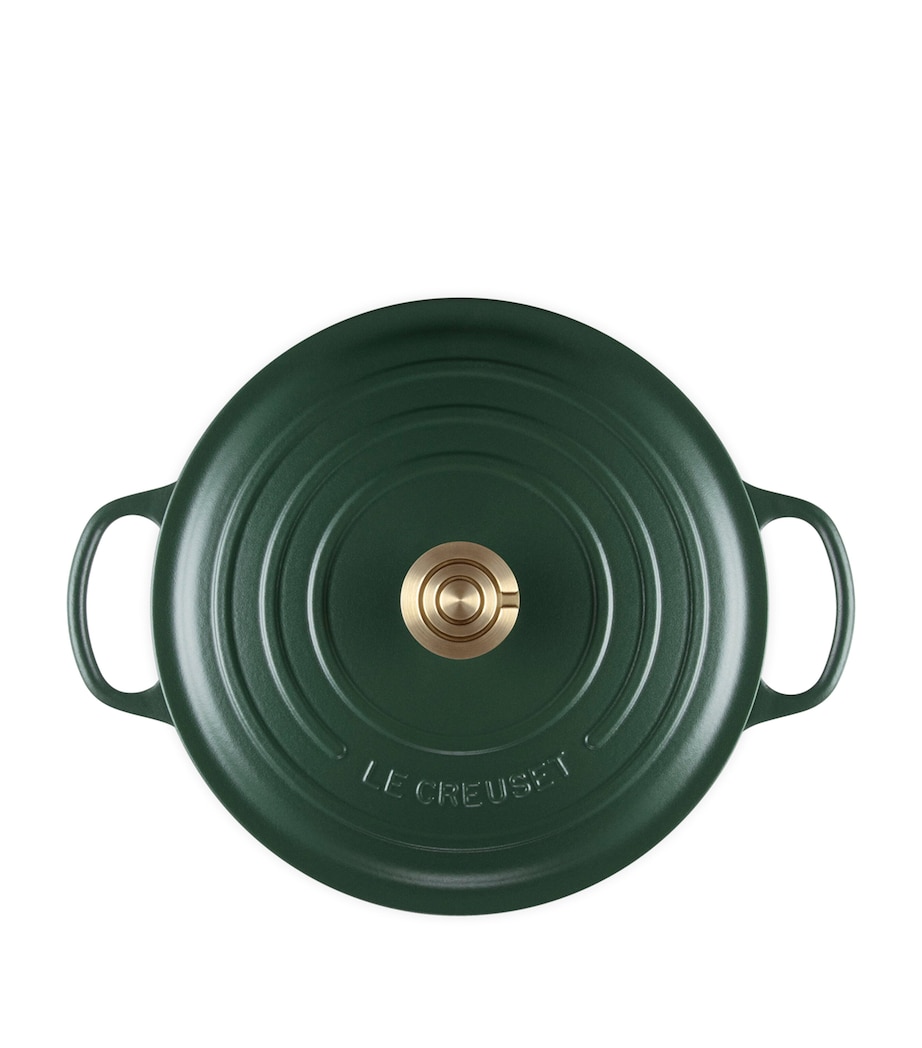 Le Creuset Cast Iron Round Casserole Dish (28cm) Green Image 5