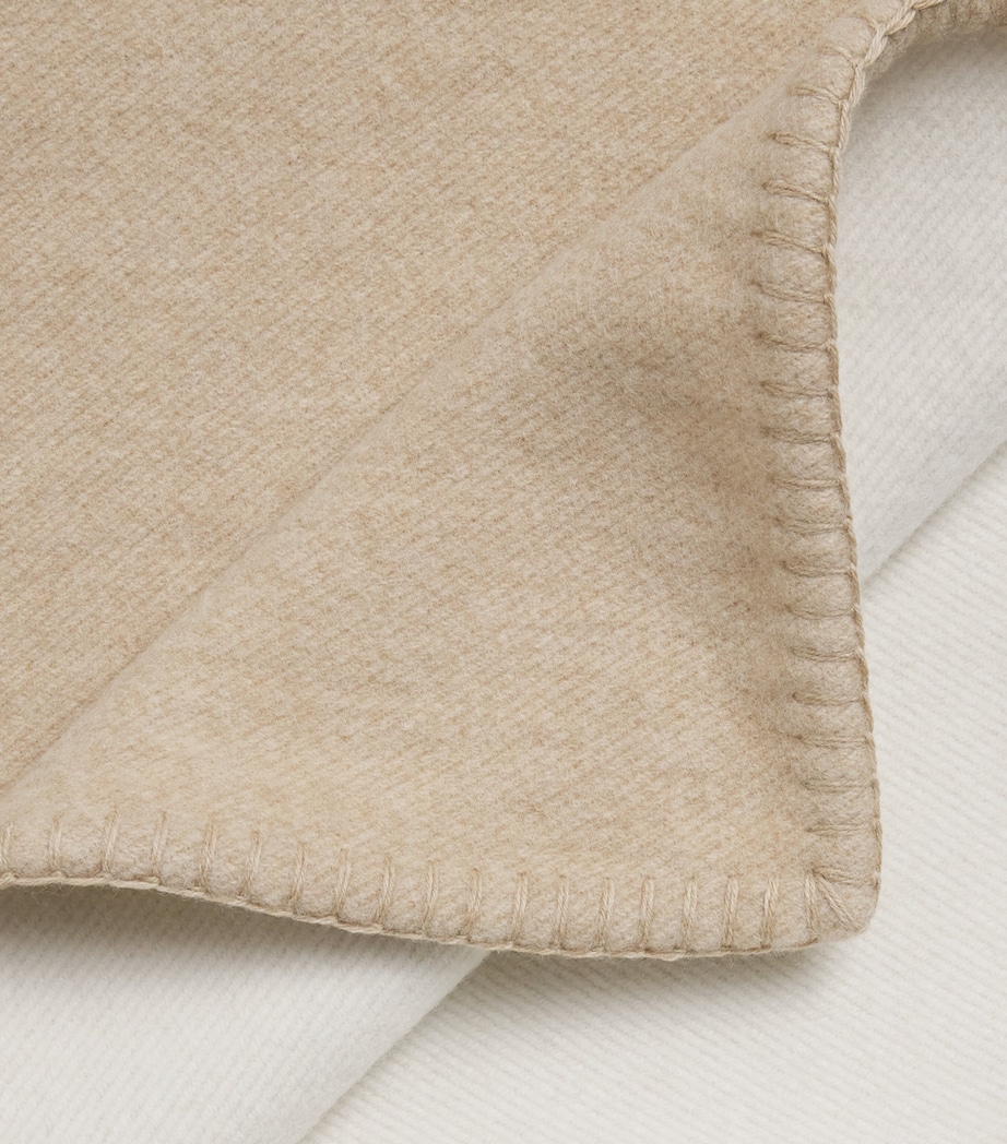 Harrods of London Valatzu Reversible Blanket (137cm x 180cm) Niger & Ecru Image 2