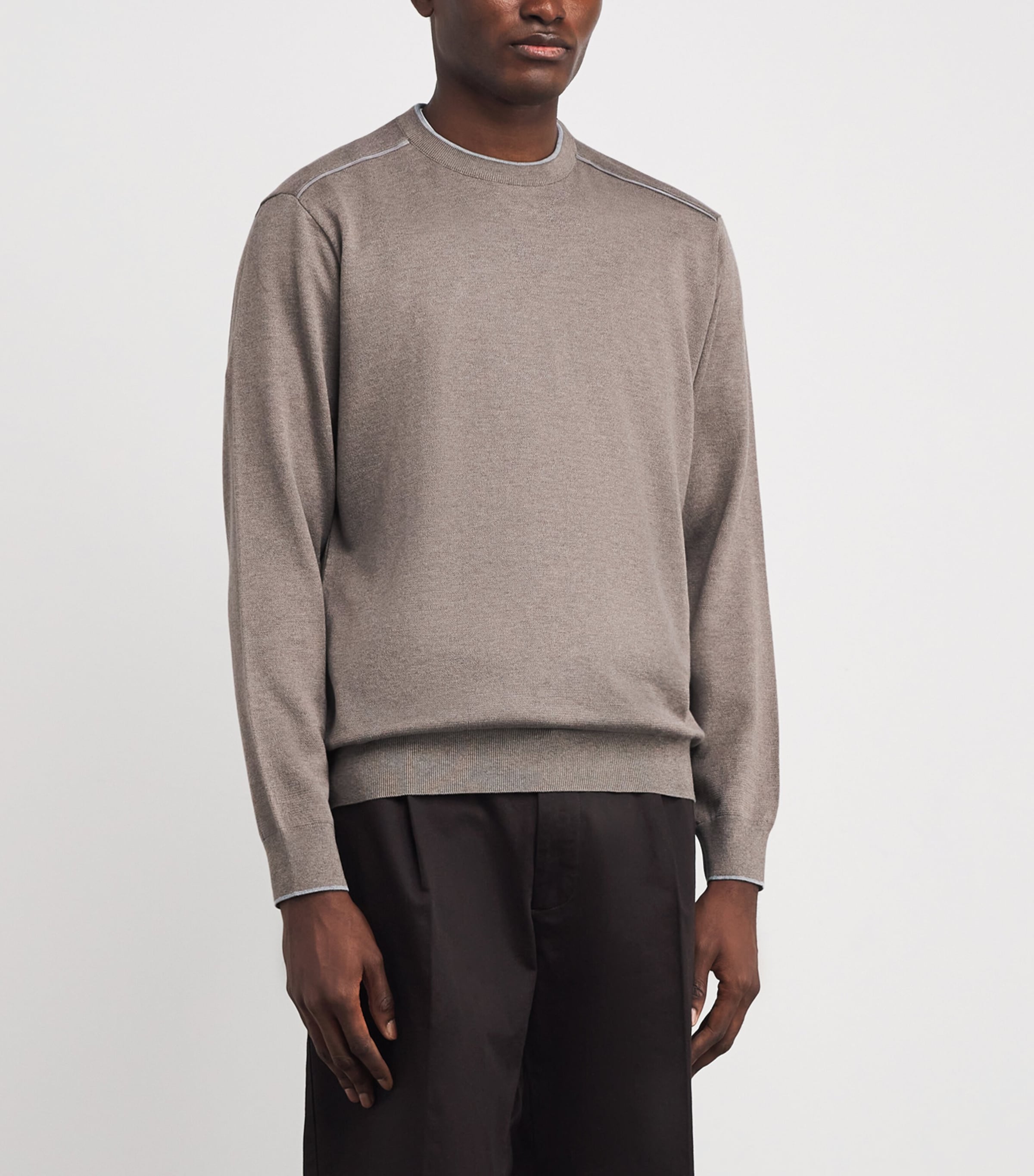 Silk-Cotton Knit Sweater 111 DOVE GREY Image 3