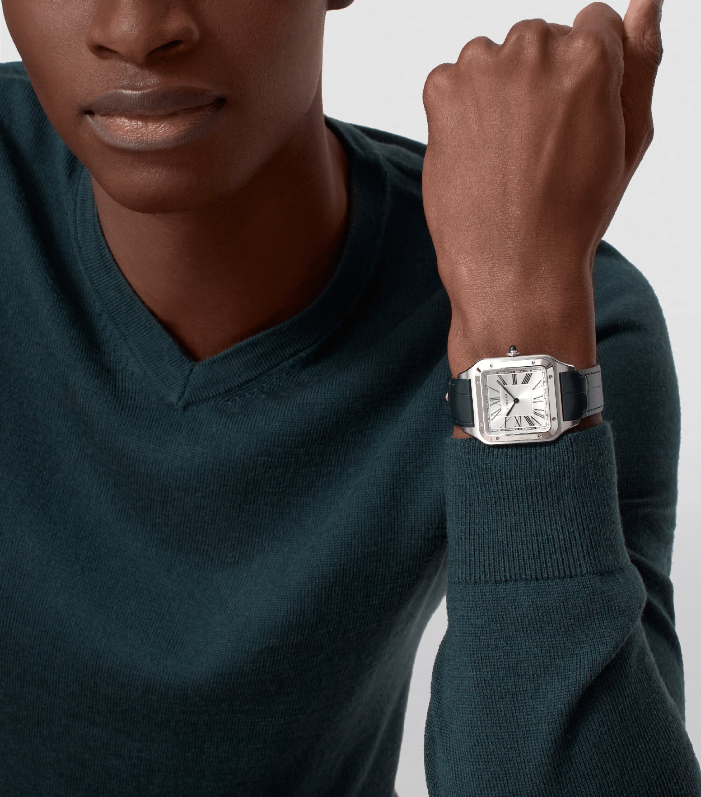 Stainless Steel Santos-Dumont Watch 46.6mm SILVER Image 9