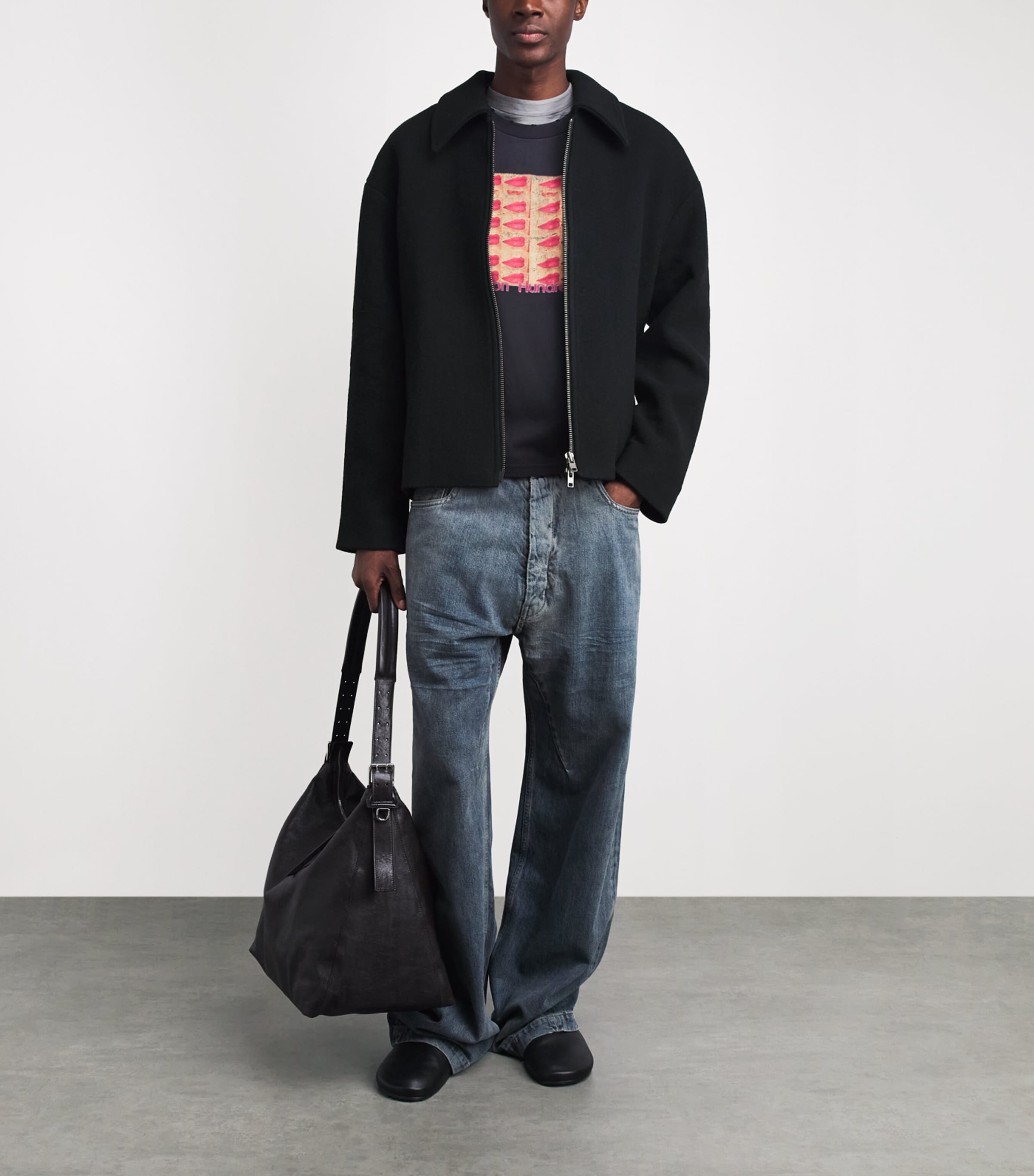 Won Hundred Mens Wool-Blend Sebastian Jacket Black Image 2