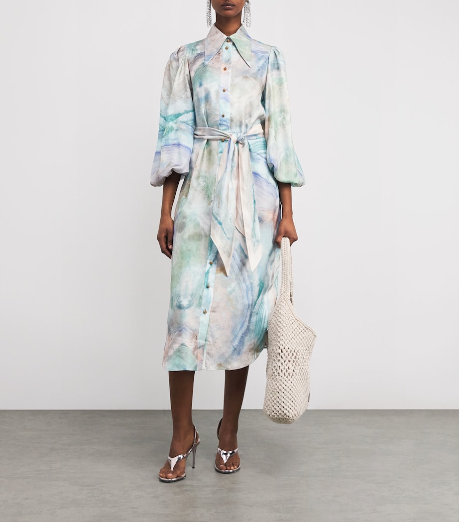 Zimmermann Womens Silk Shirt Dress Blue Agate Image 2