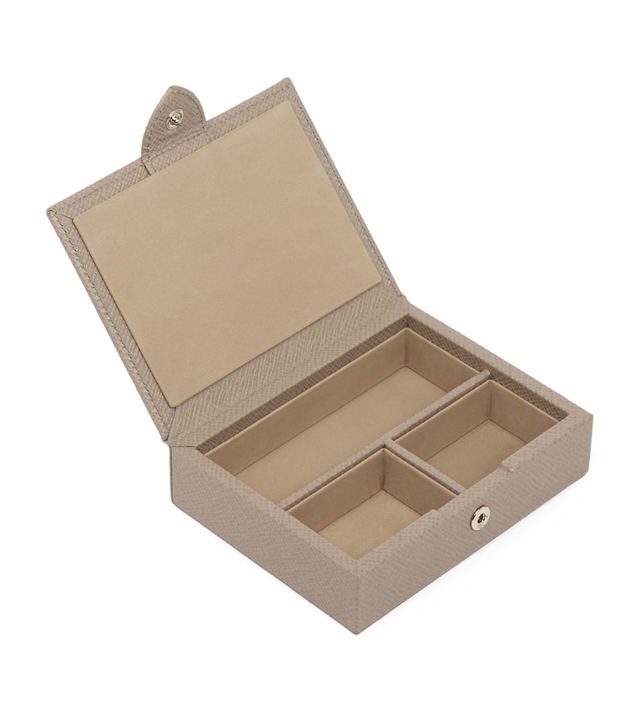 Small Panama Leather Jewellery Box SANDSTONE Image 3