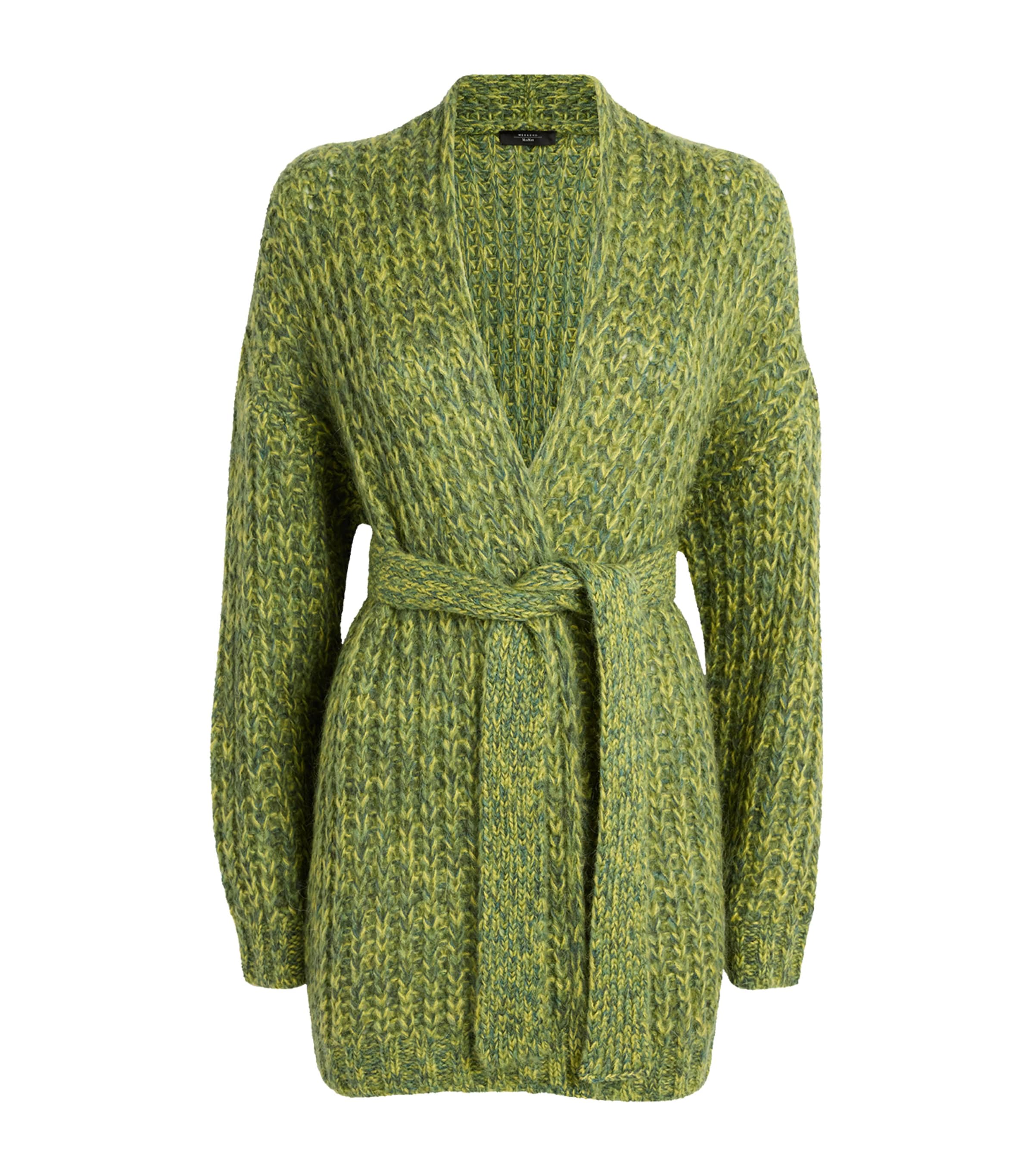 Weekend Max Mara Mohair-blend Chiné Cardigan In Green