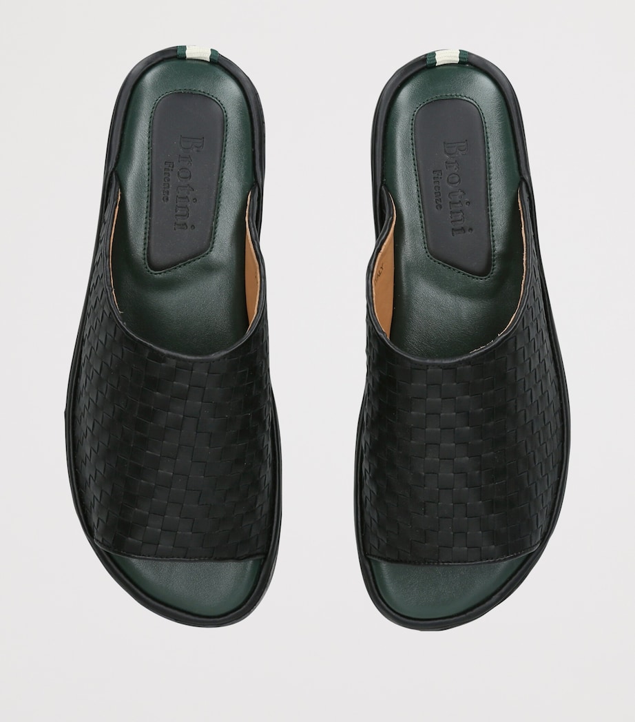 Brotini Leather Woven Sandals Black Image 3