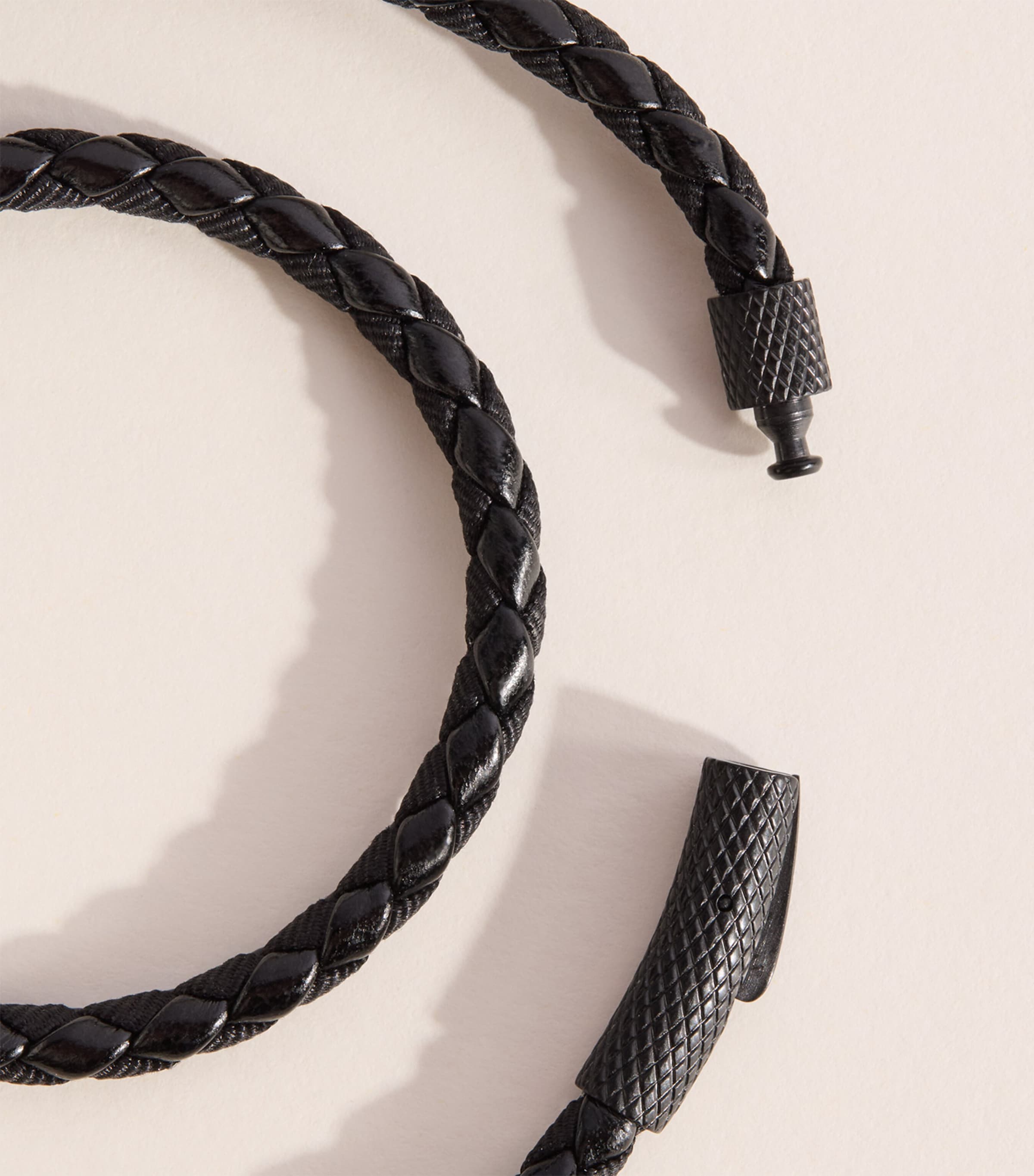 Tateossian Leather Chelsea Bracelet Black Image 3