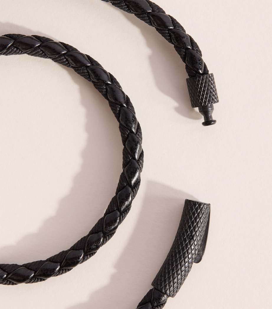 Tateossian Leather Chelsea Bracelet Black Image 3
