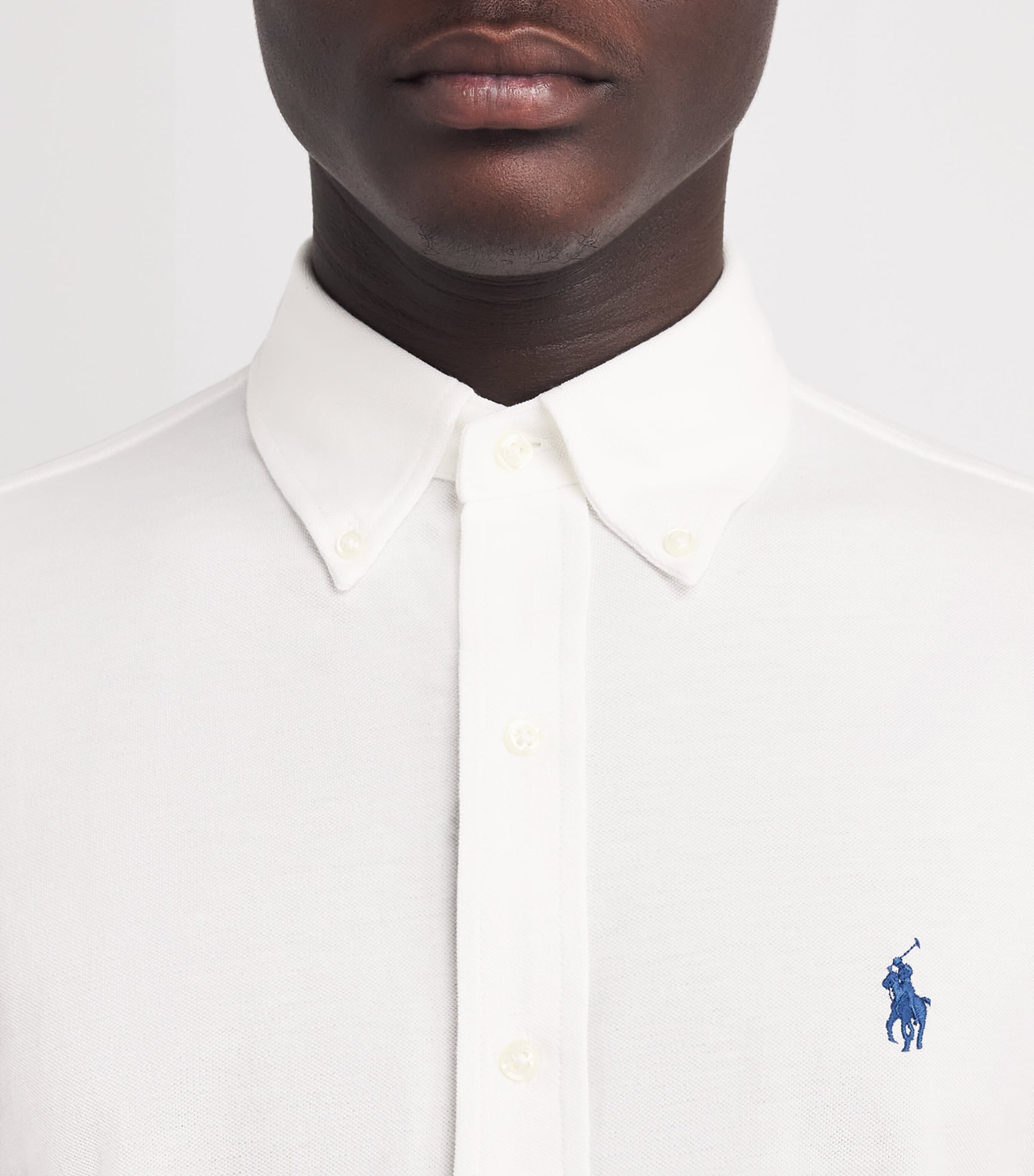 Cotton Textured Polo Shirt WHITE Image 6