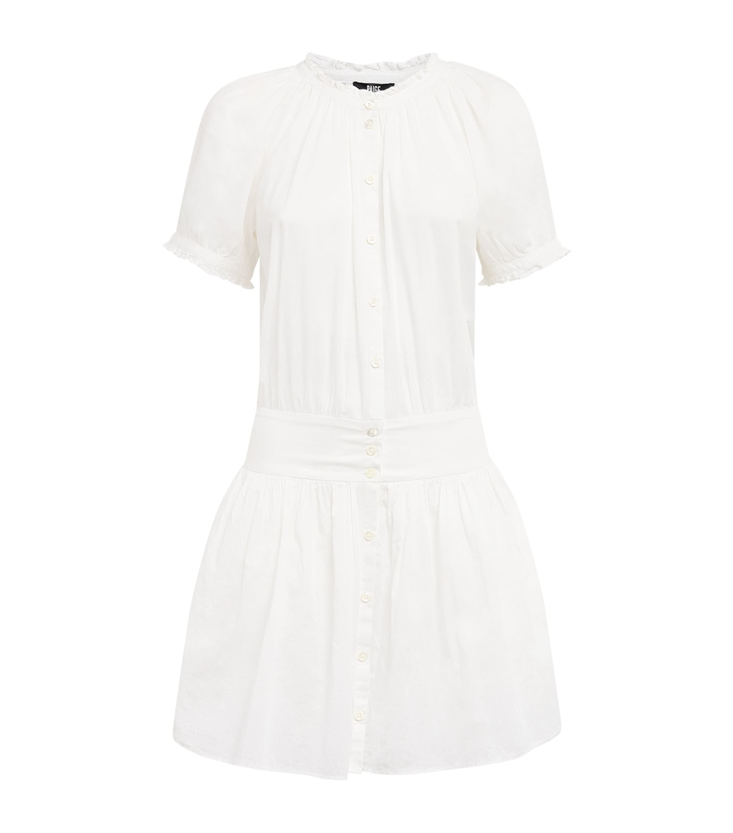 PAIGE Womens Cotton Voile Nisha Mini Dress White Image 1