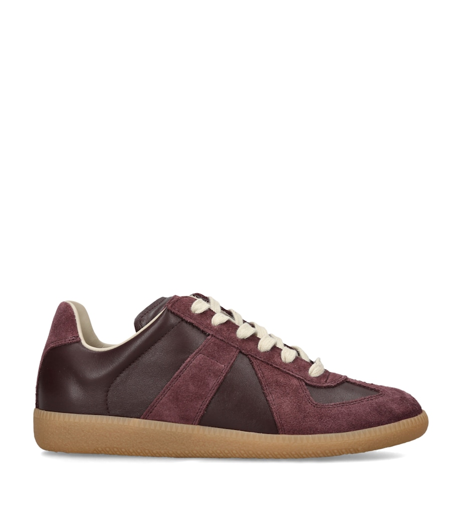 Maison Margiela Leather Replica Sneakers Wine Comb Image 1