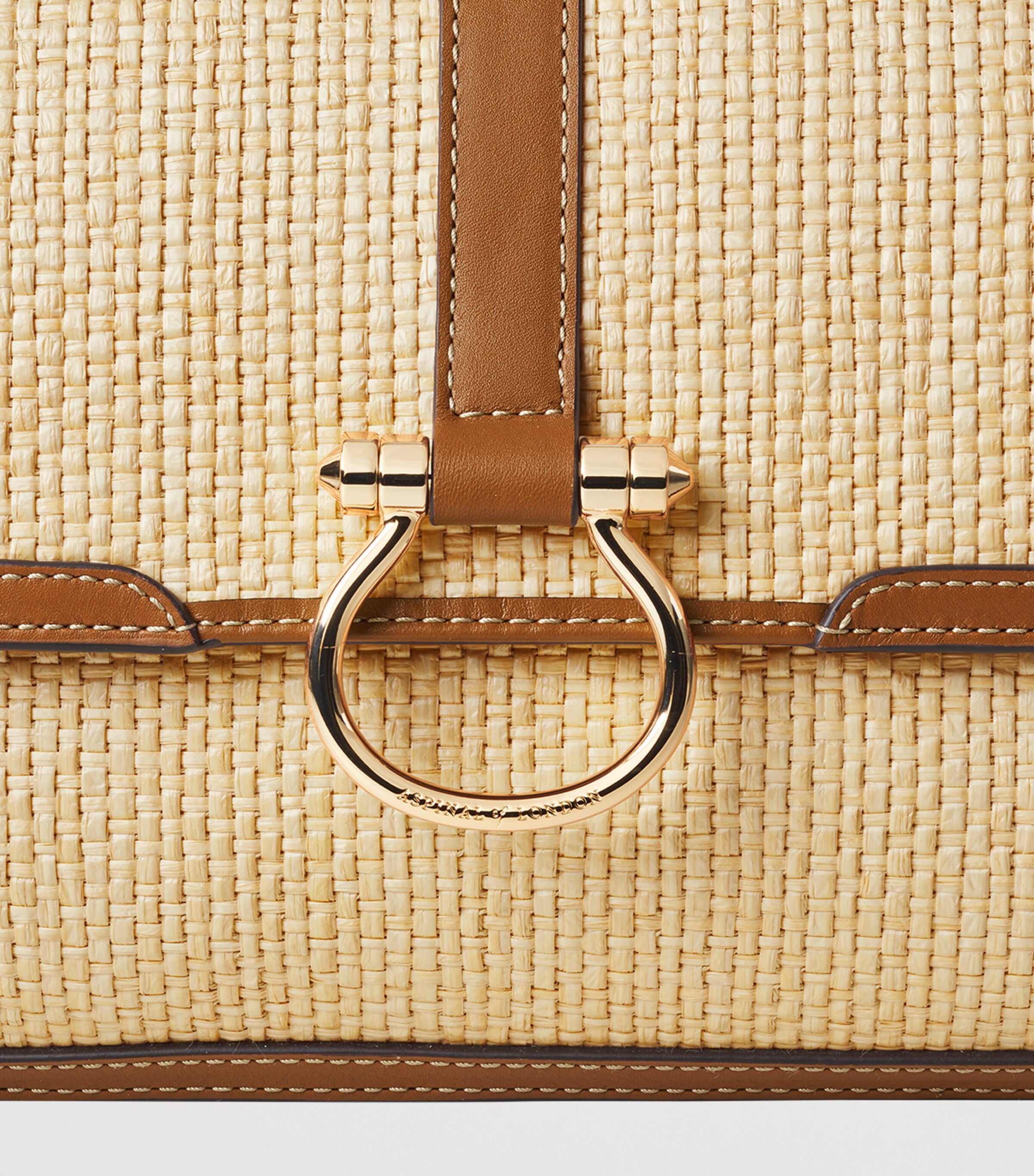 Aspinal Of London Raffia Leather Resort Cross-Body Bag Neutral Image 8