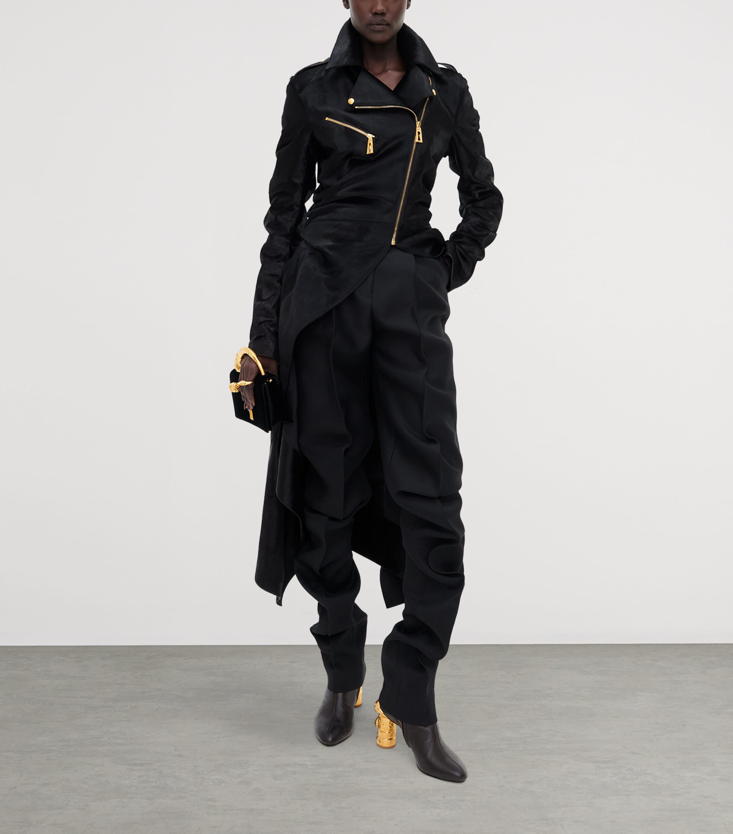 Schiaparelli Womens Calfhair Perfecto Coat Dark Brown Image 2