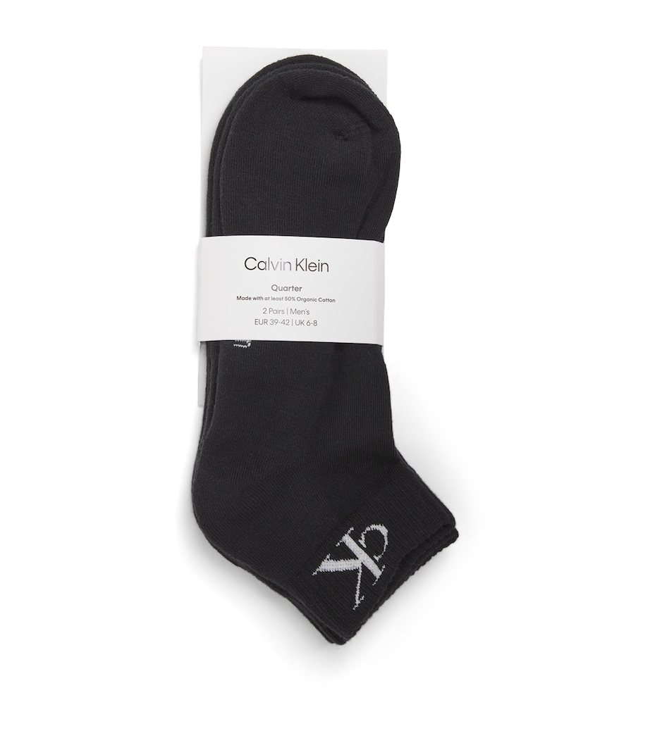 Cotton-Blend Quarter Socks (Pack of 2) 001 BLACK Image 1