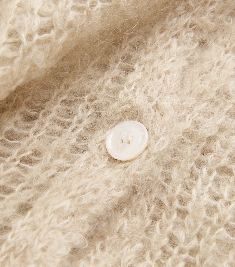 Weekend Max Mara Womens Mohair-Blend Brushed Cardigan Sand Image 5