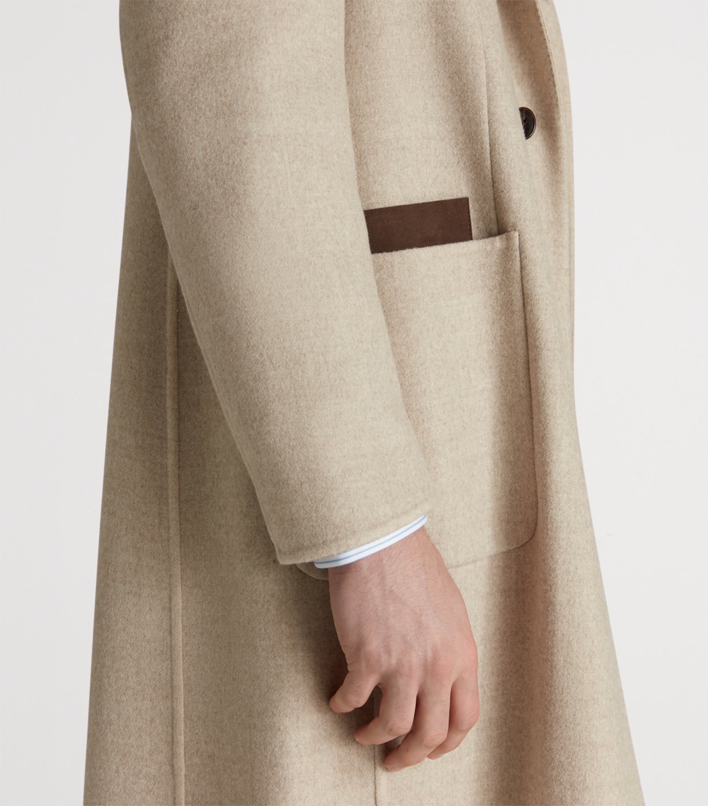 Wool-Silk Double-Face Chesterfield Overcoat 105NATURAL Image 4