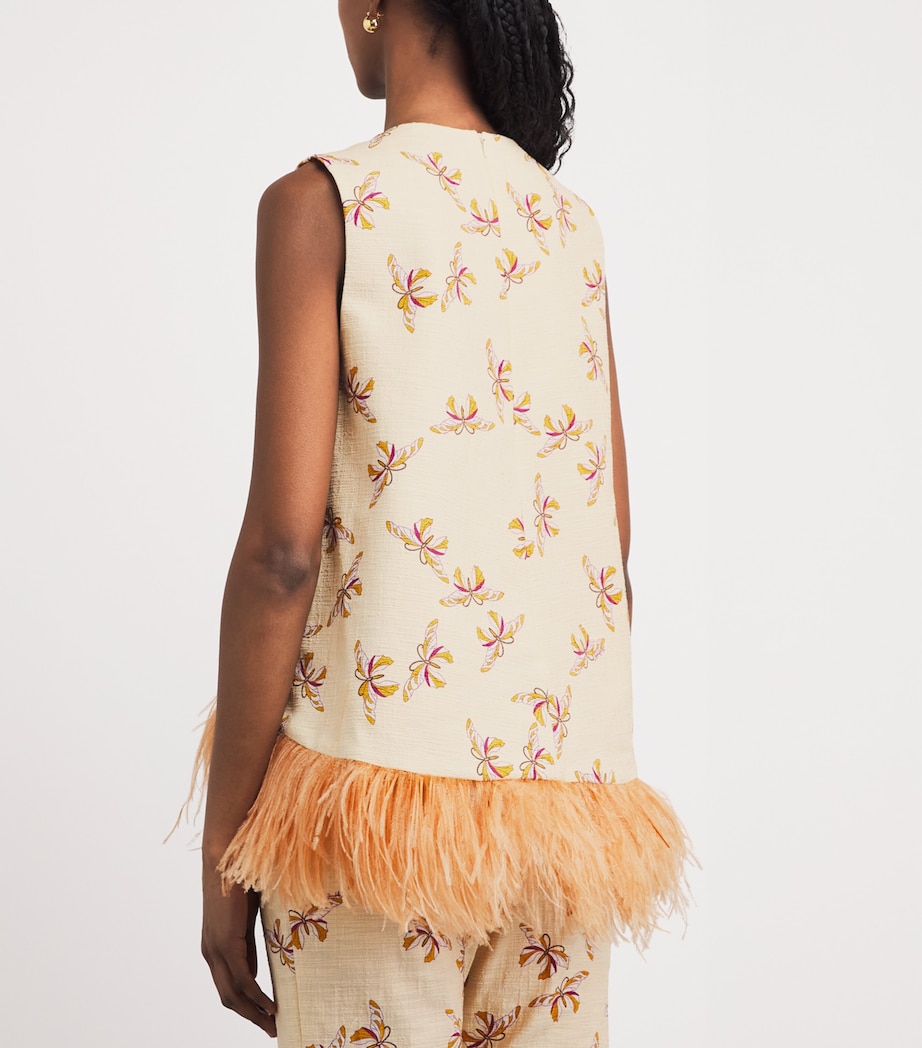 La Doublej Womens Farfalla Print La Scala Top Farfalla Image 5