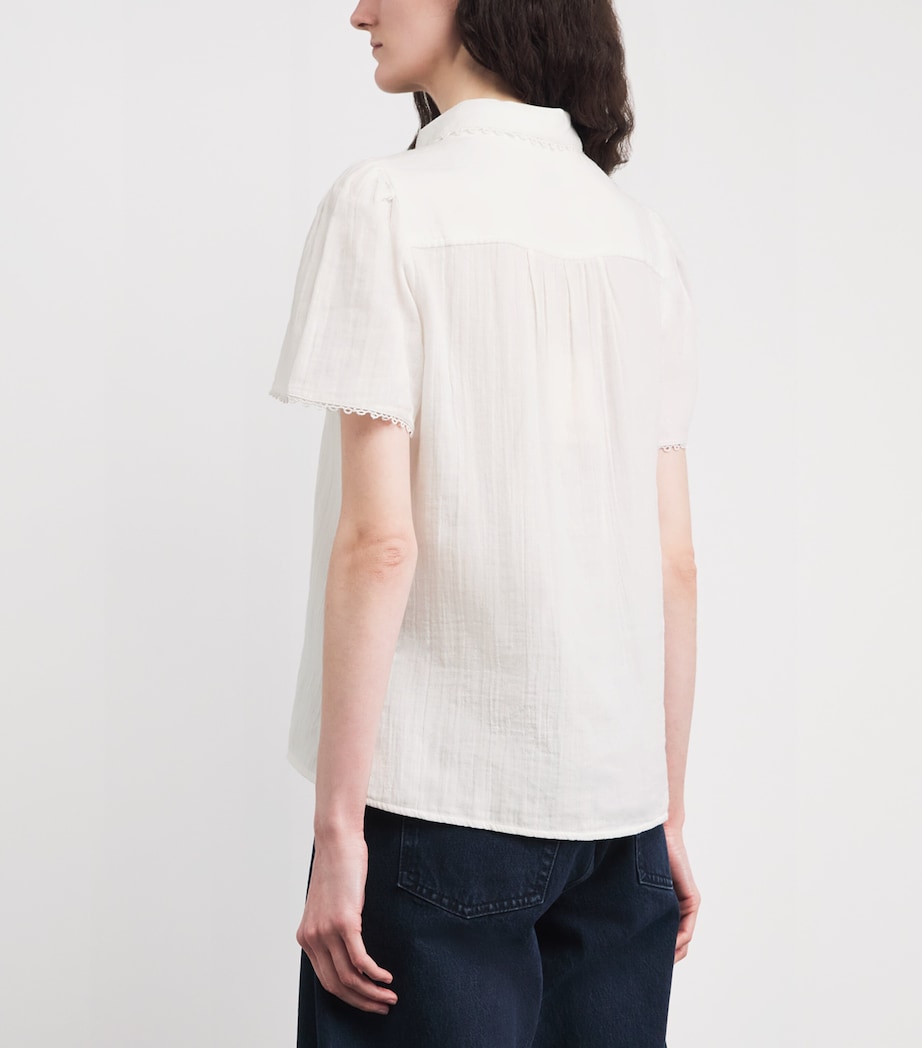 ME+EM Womens Cotton Cheesecloth Blouse White Image 5