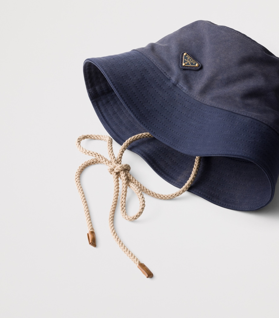 Prada Satin Bucket Hat Blue Image 3