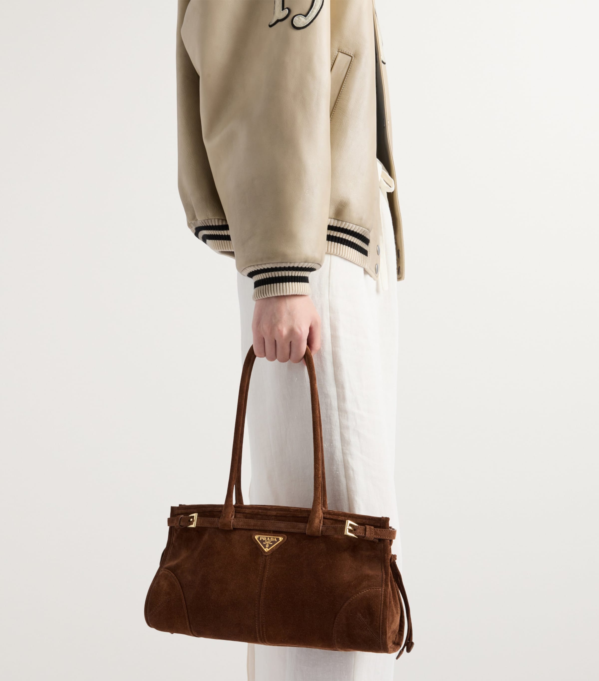 Medium Suede Belted Bonnie Shoulder Bag F0324 Image 7