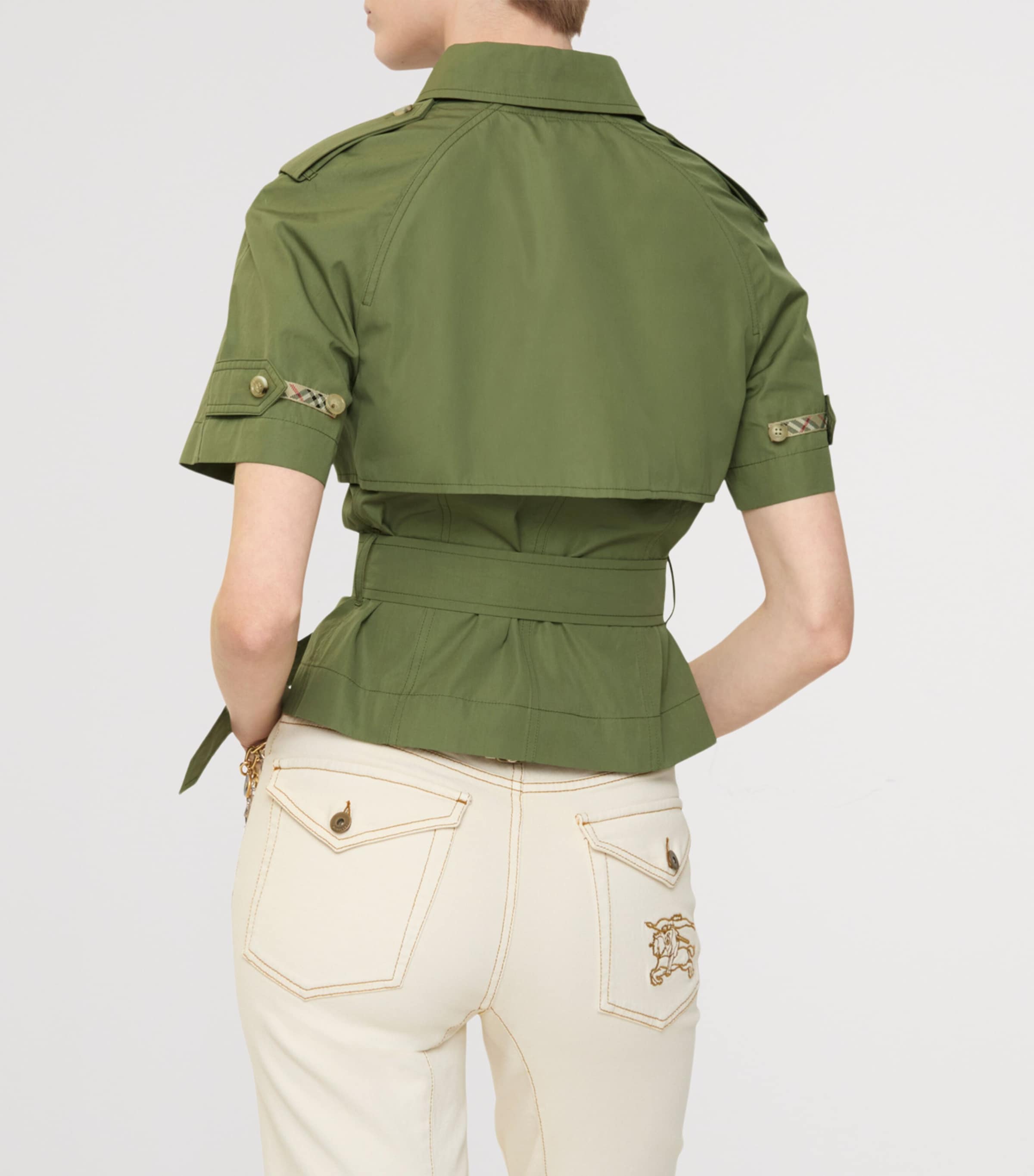 Cotton Poplin Trench Shirt PASTURE Image 3