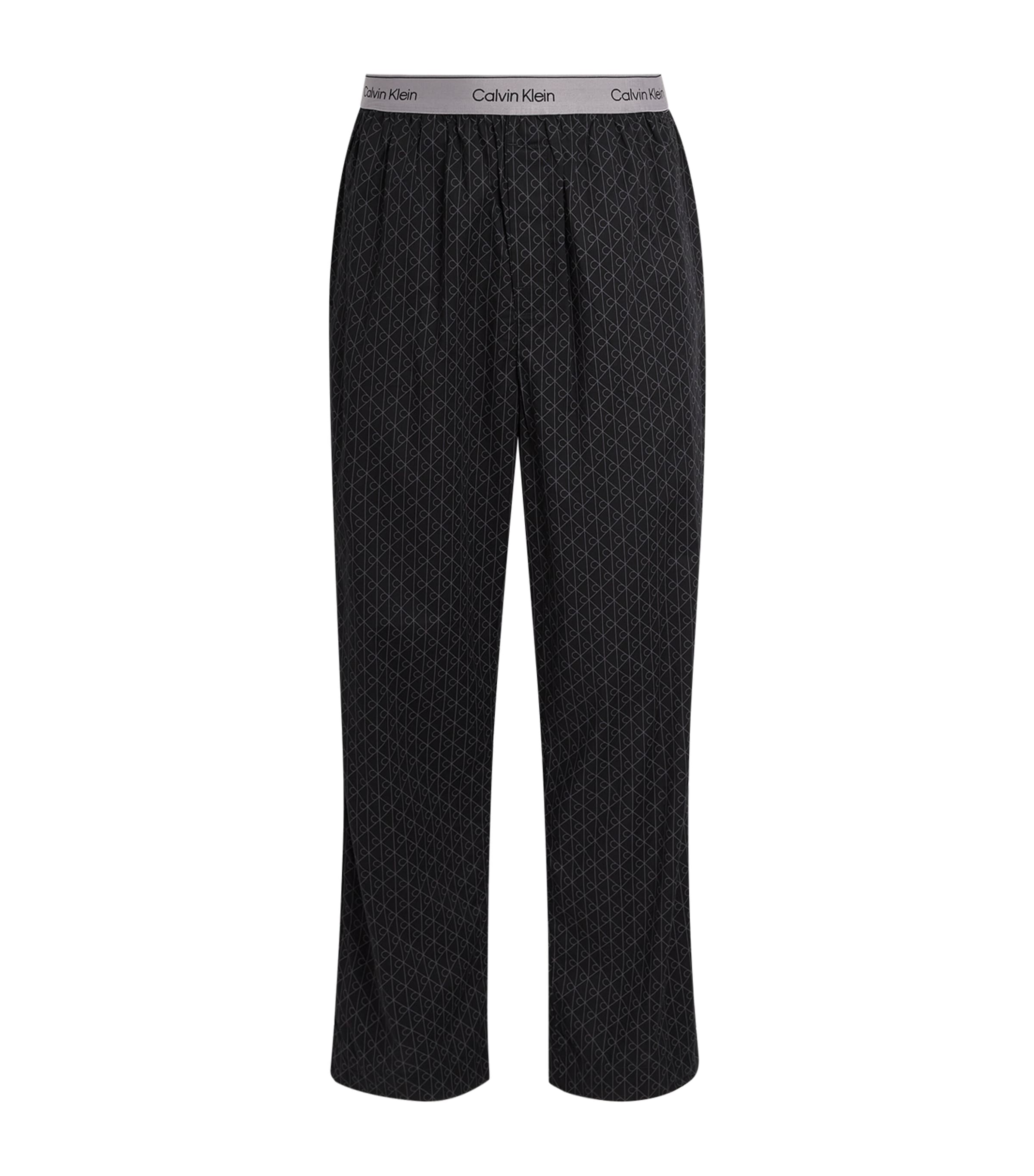 Calvin Klein Mens Cotton Pyjama Bottoms Emblemblack Image 1
