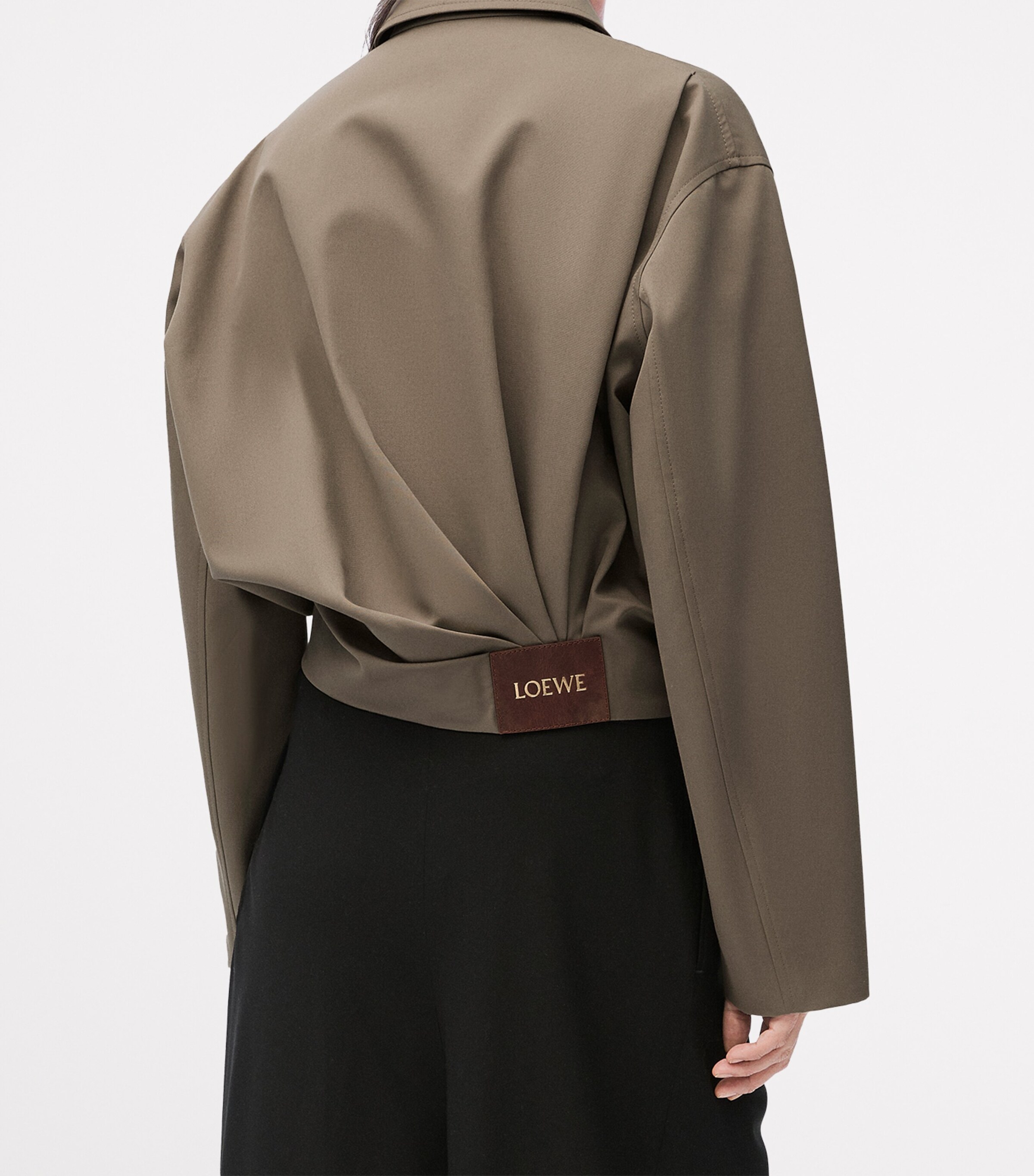LOEWE Green Cotton-Silk Draped Jacket | Harrods US