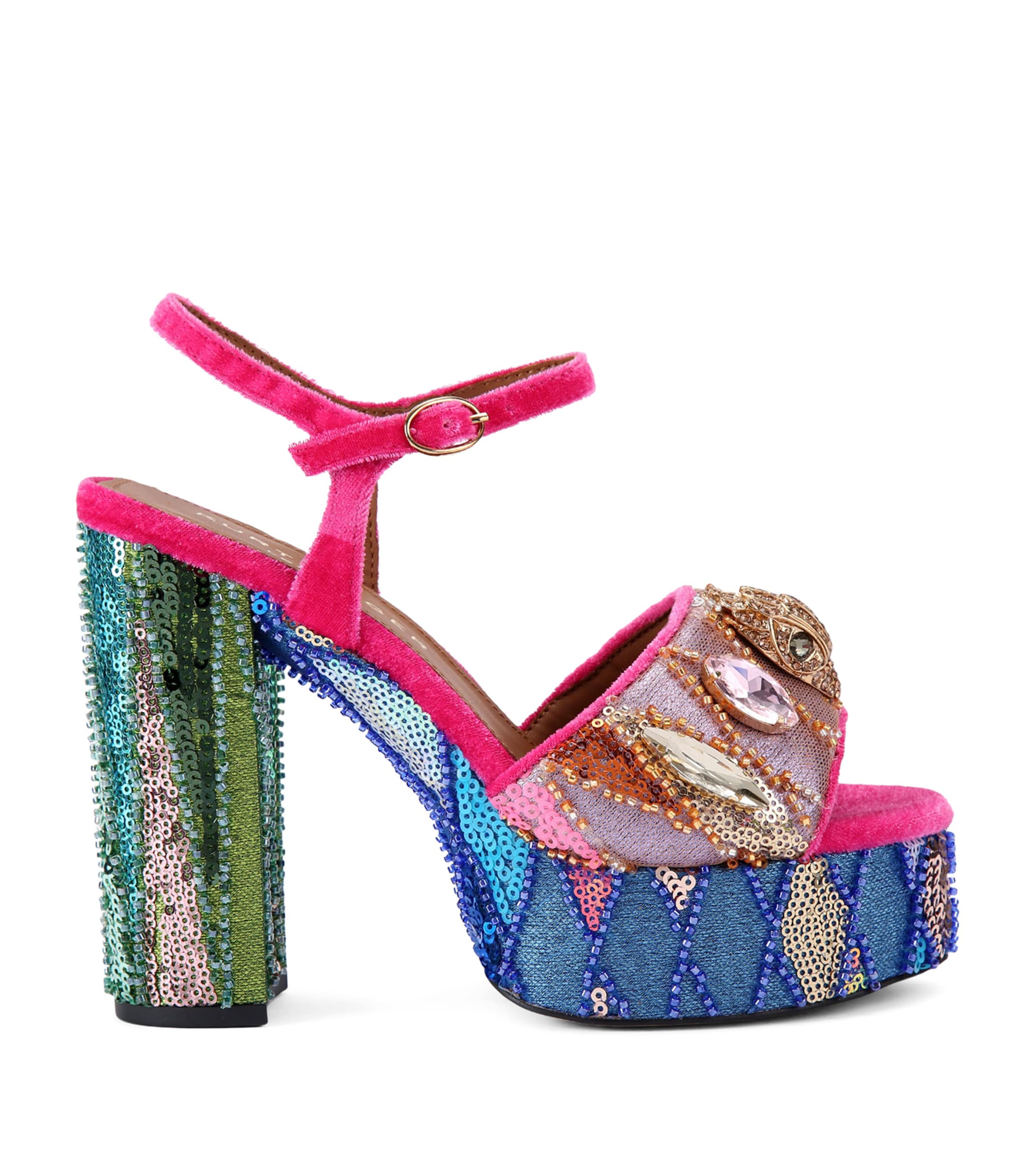 Kurt Geiger London Sequin Kensington Platform Sandals | Women Shoes | Heels | Sandals | Designers | Kurt Geiger London