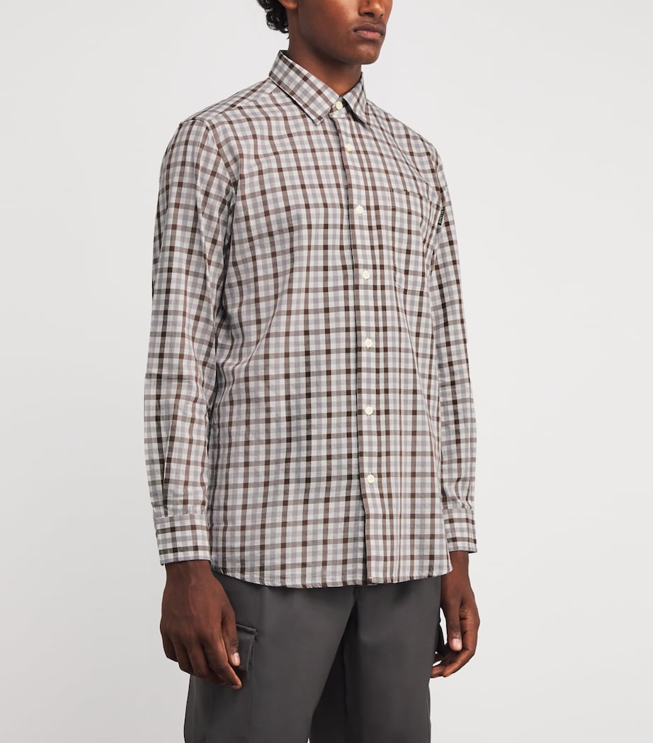 Cotton Check Bryggen Shirt 06A1:GREY+BRWN CHCK Image 3