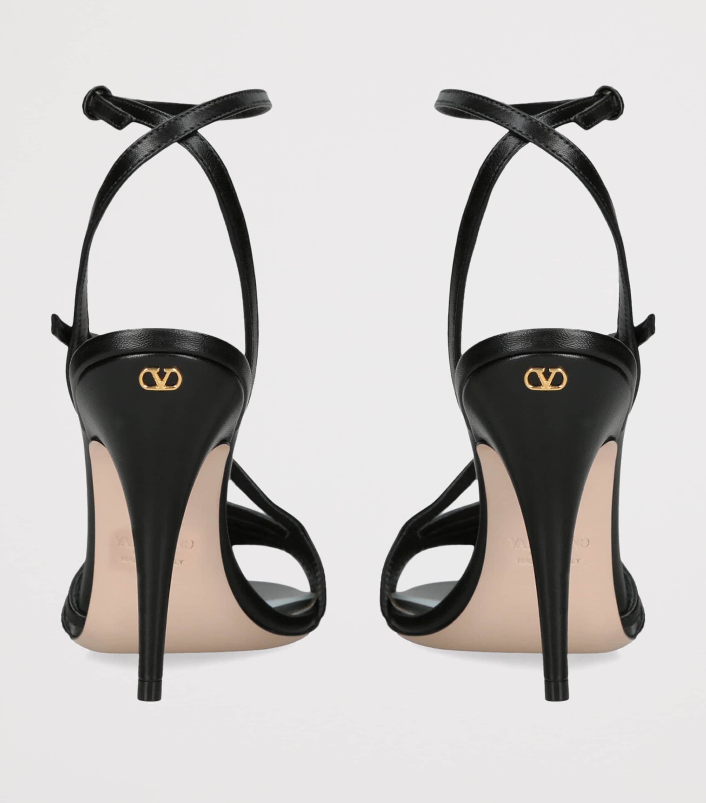 Leather Nodine Heeled Sandals 100 BLACK Image 2