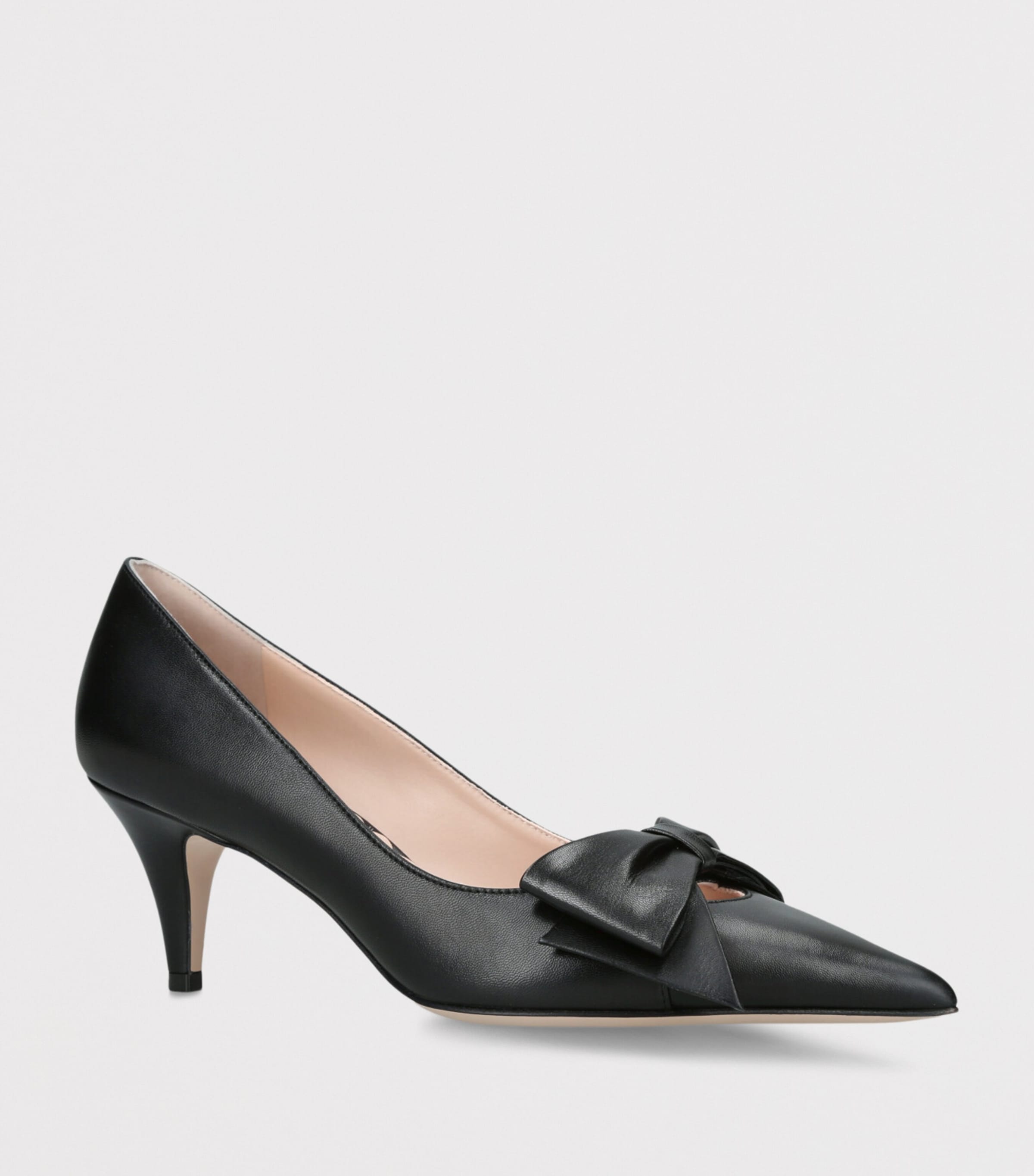 Valentino Garavani Leather Bowow Pumps 65 Black Image 3