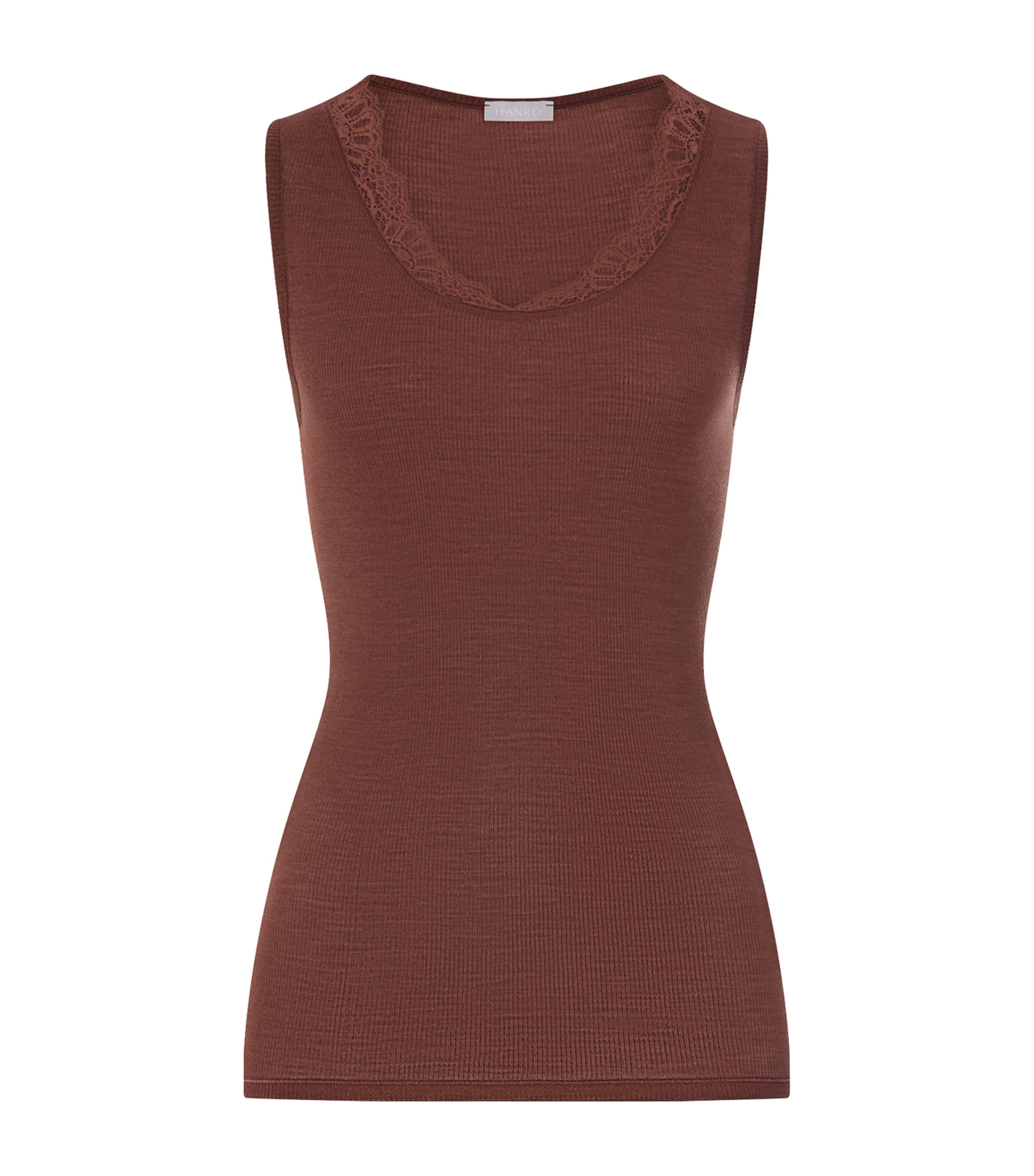 Hanro Womens Wool-Silk Tank Top Cinnamon Image 1